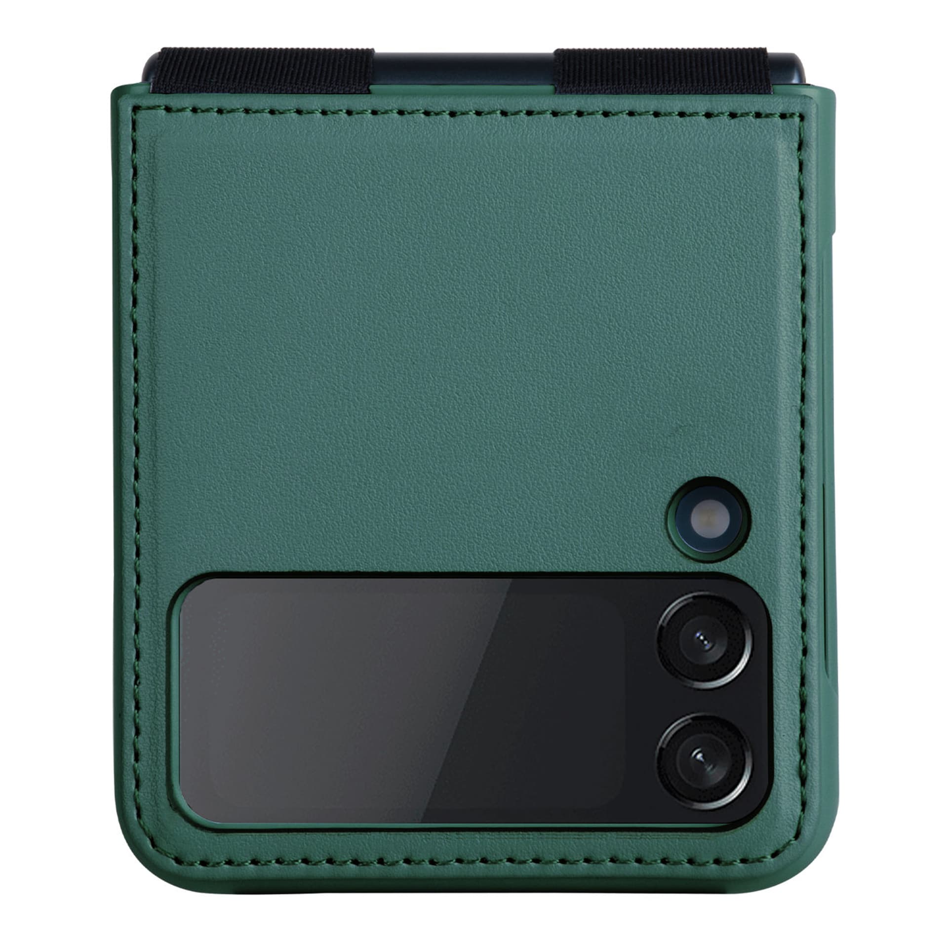 

Nillkin Qin Vegan Leather Case etui Samsung Galaxy Z Flip 4 pokrowiec z ekologicznej skóry podstawka ciemnozielone