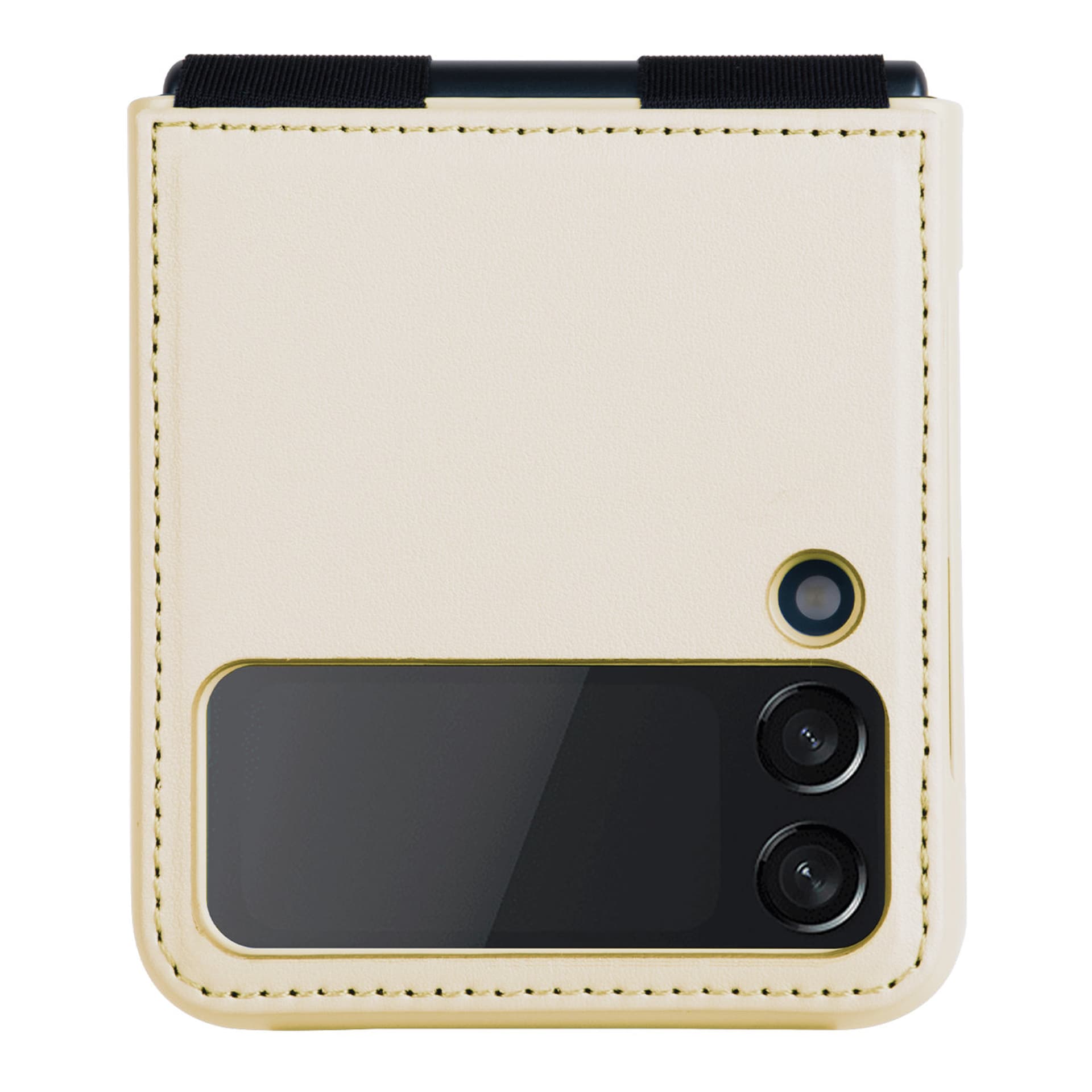

Nillkin Qin Vegan Leather Case etui Samsung Galaxy Z Flip 4 pokrowiec z ekologicznej skóry podstawka złote