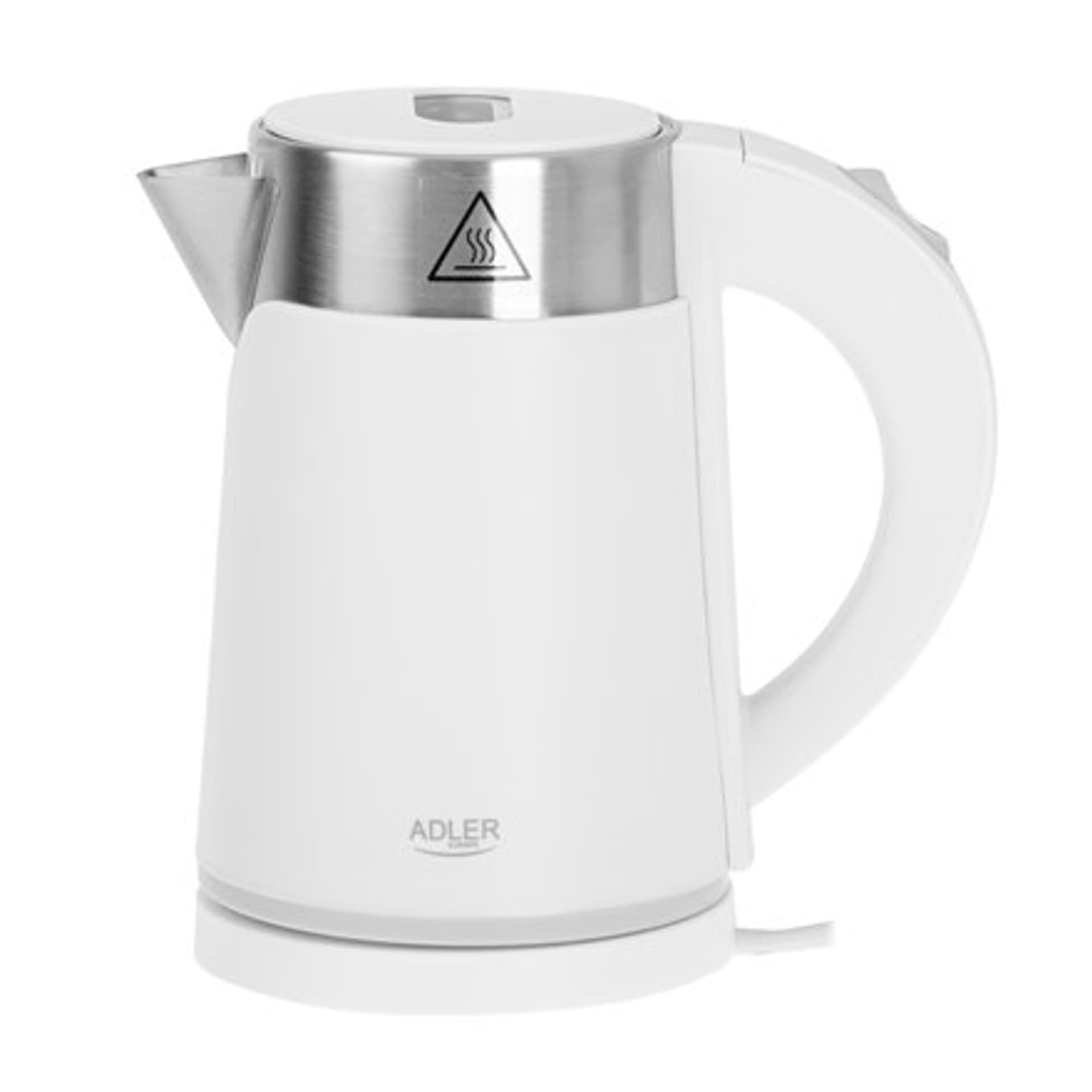 

Czajnik Adler AD 1372 elektryczny, 800 W, 0,6 l, tworzywo sztuczne/stal nierdzewna, podstawa obrotowa 360°, biały