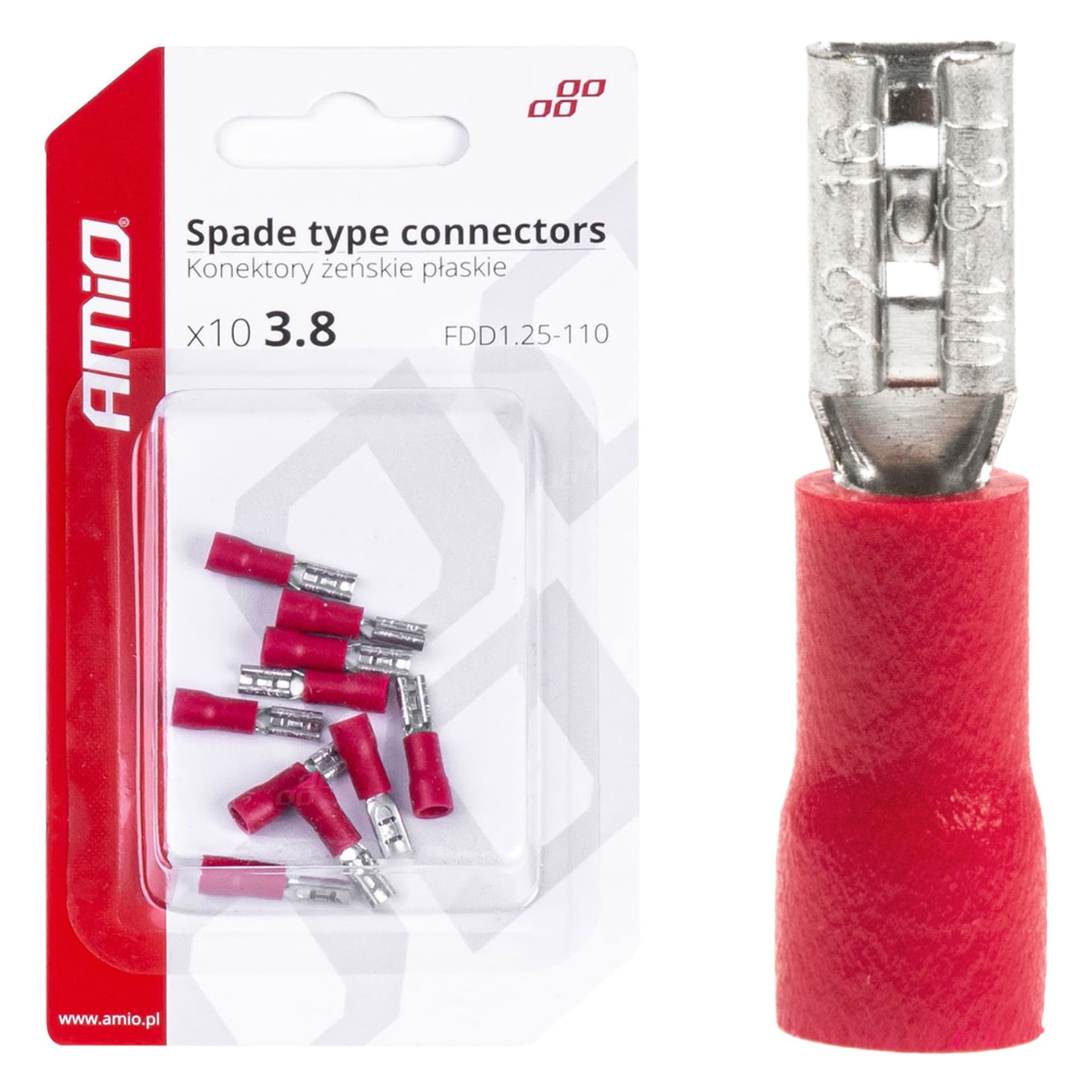 

Konektory izolowane żeńskie płaskie 3.8mm 0.5-1.5mm2 10a 10szt