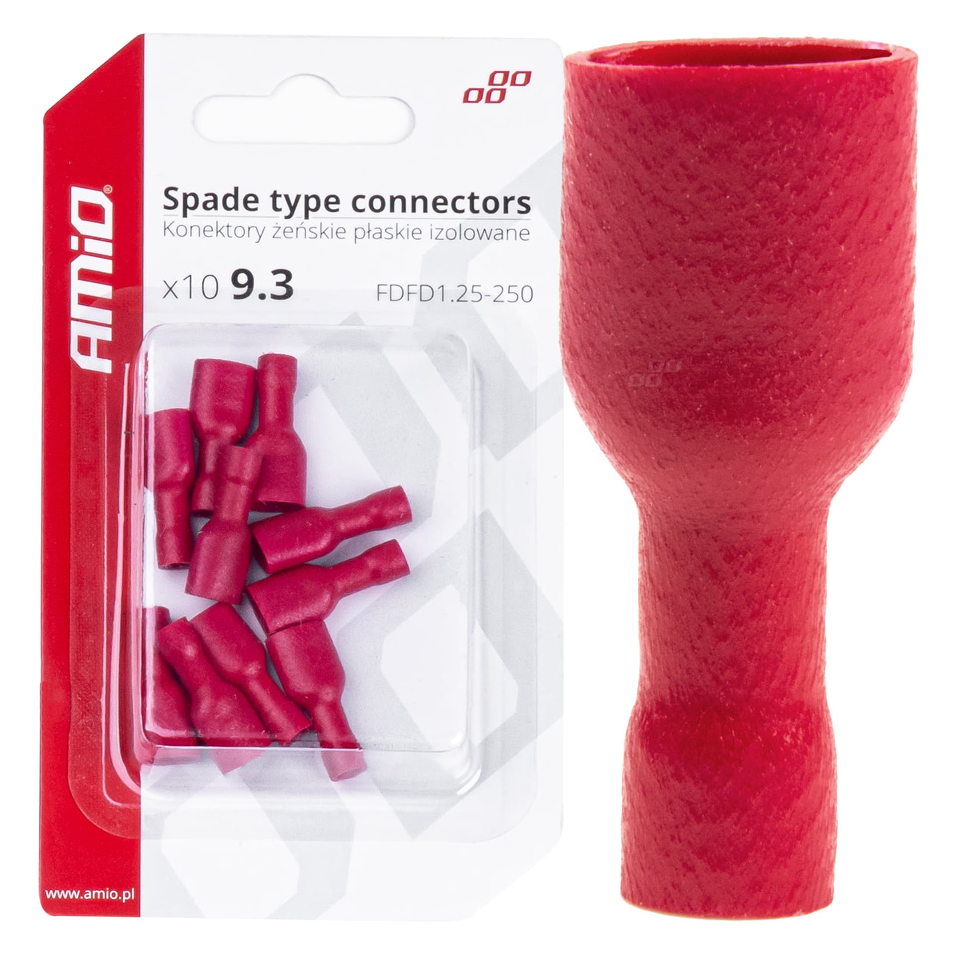 

Konektory izolowane żeńskie płaskie 9.3mm 0.5-1.5mm2 10a 10szt