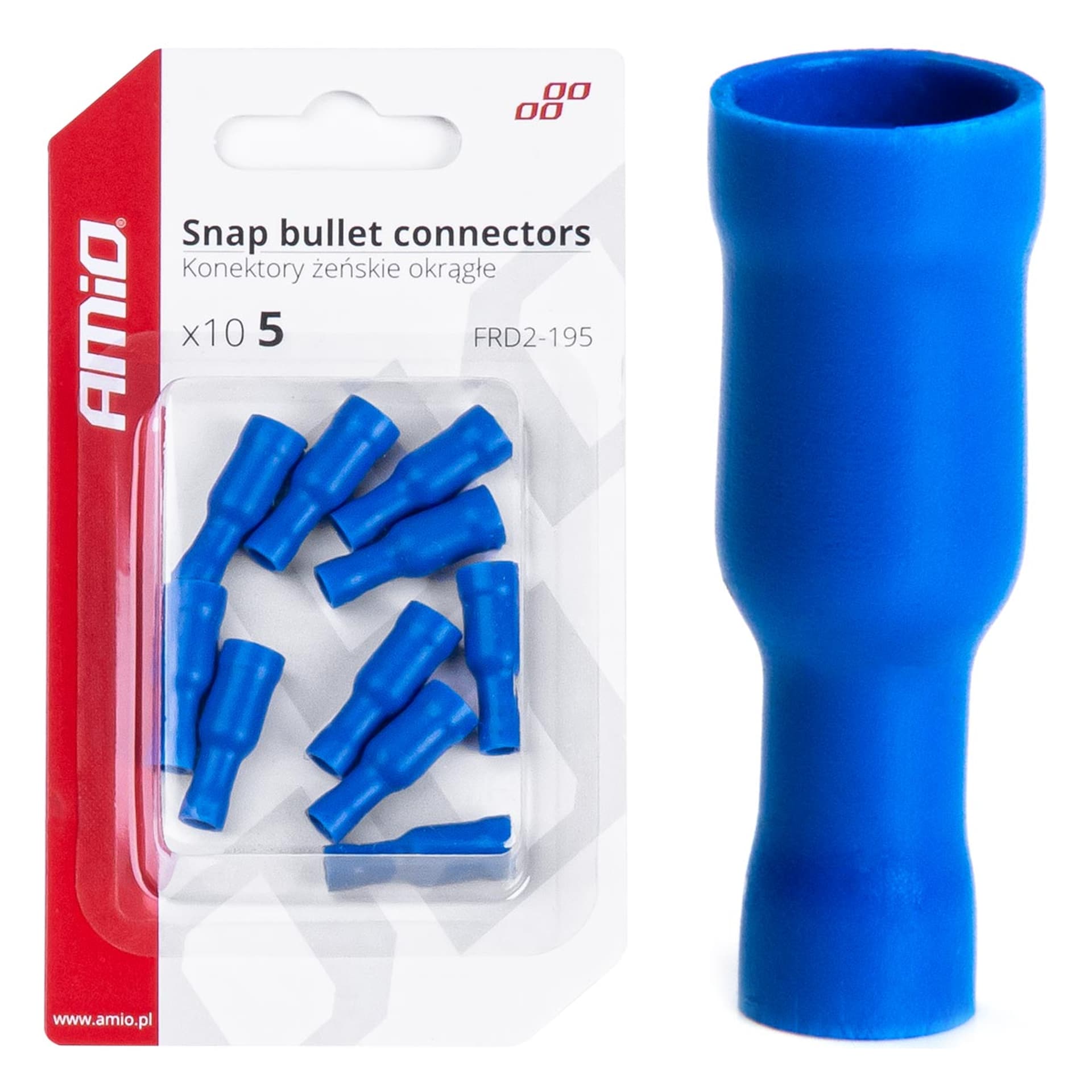 

Konektory izolowane żeńskie okrągłe walcowe 5mm 1.5-.25mm2 15a 10szt