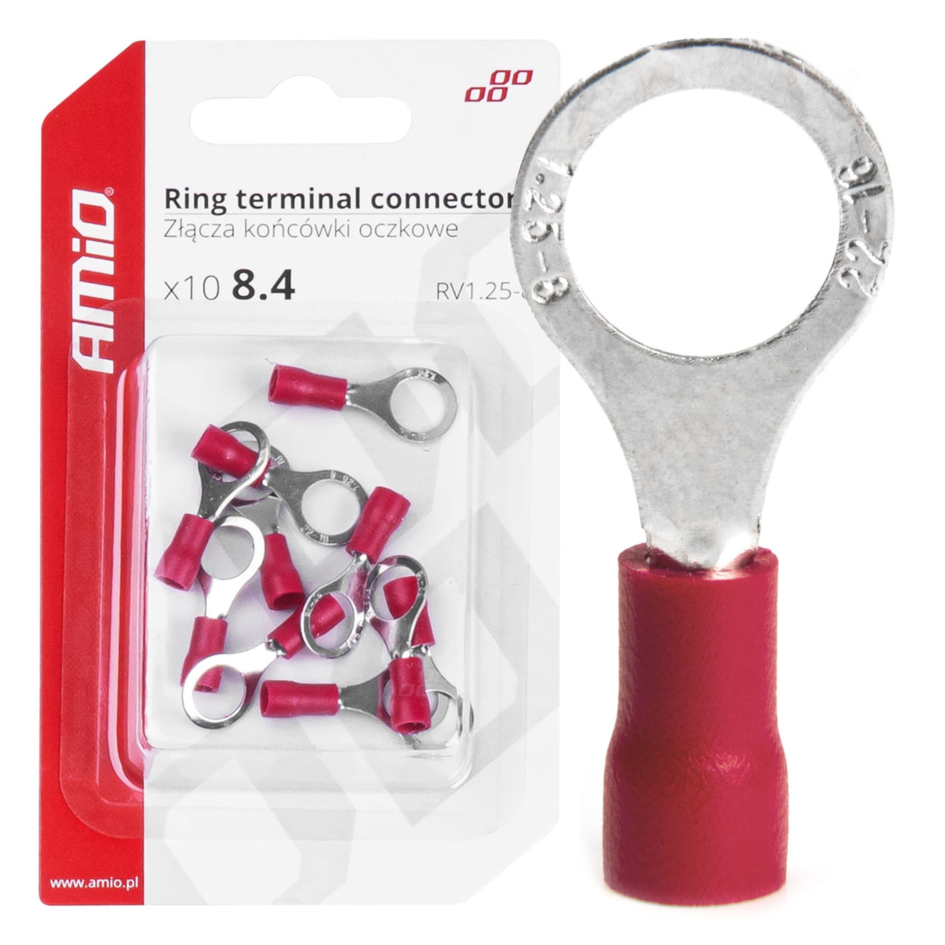 

Konektory końcówki złączki oczkowe 8.4mm 10szt amio-03079