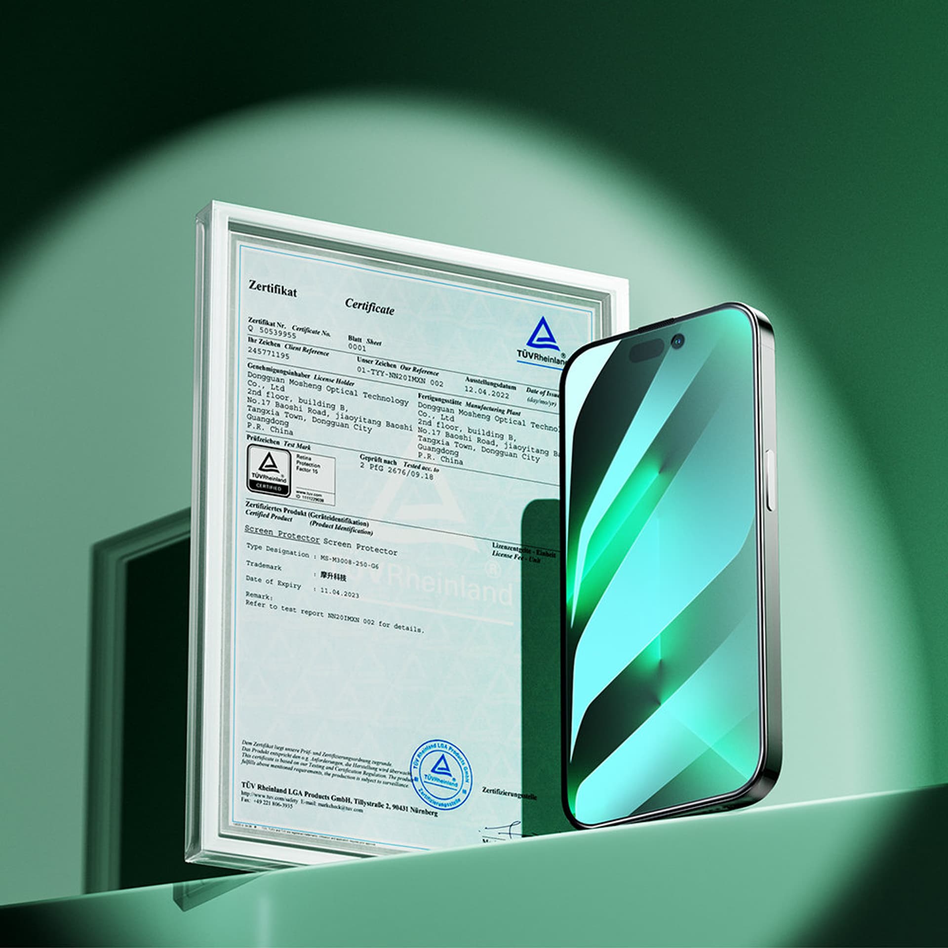 

Joyroom Knight zielone szkło do iPhone 14 Plus z filtrem Anti Blue Light na cały ekran (JR-G03)