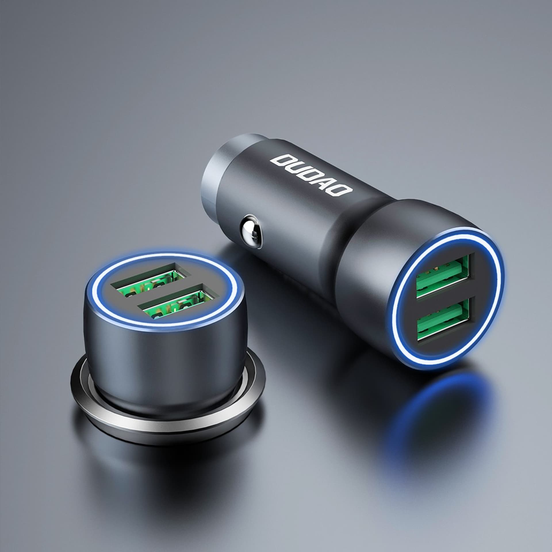 

Dudao szybka ładowarka samochodowa 2 x USB 3A 18W szary (R4+)