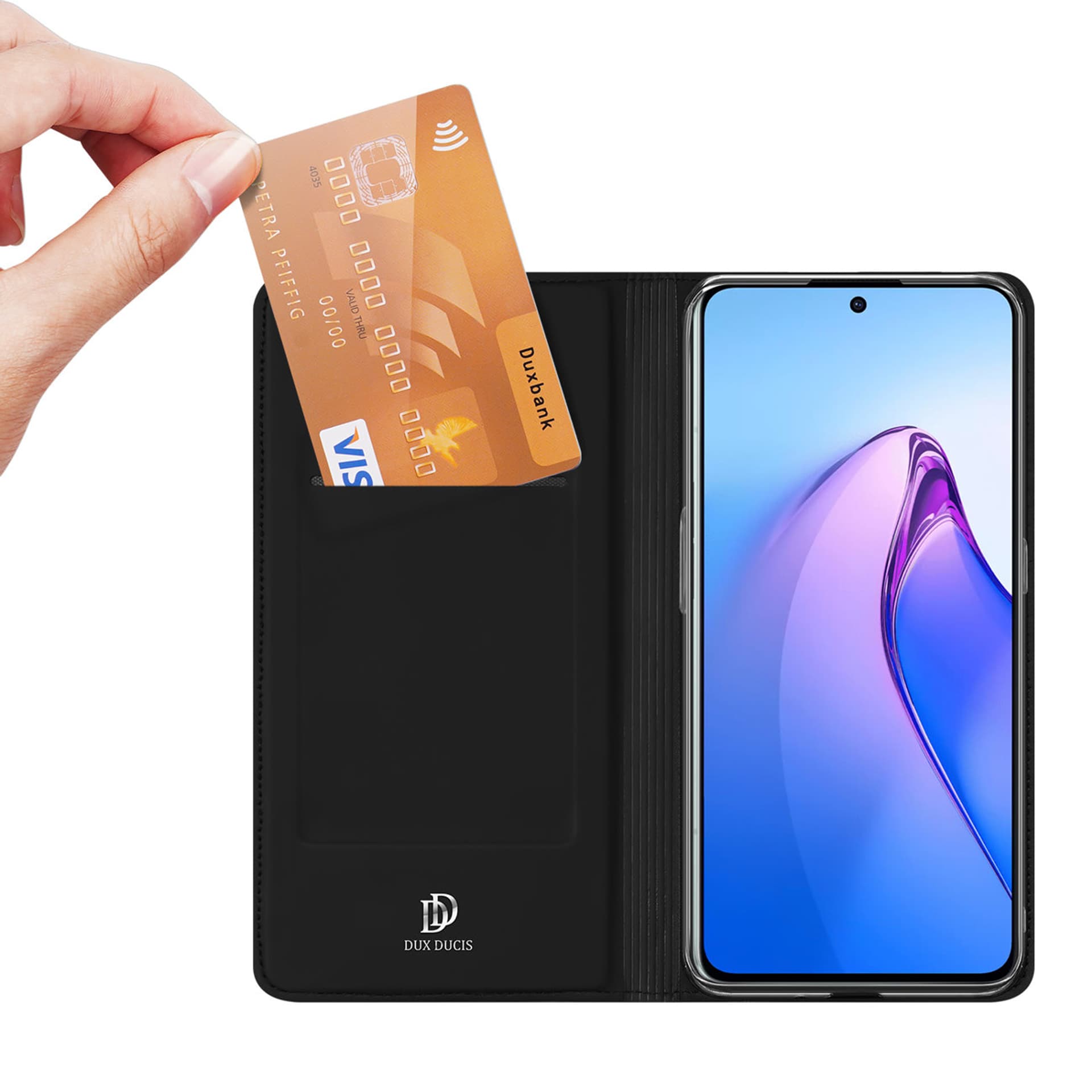 

Dux Ducis Skin Pro etui Oppo Reno 8 Pro pokrowiec z klapką portfel na kartę podstawka czarne