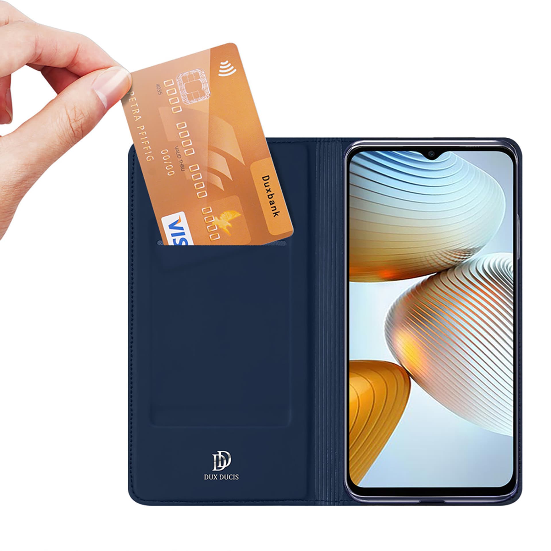 

Dux Ducis Skin Pro etui Xiaomi Redmi Note 11E /Redmi 10 5G / Redmi 10 Prime+ 5G / Poco M4 5G pokrowiec z klapką portfel na kartę podstawka niebieskie