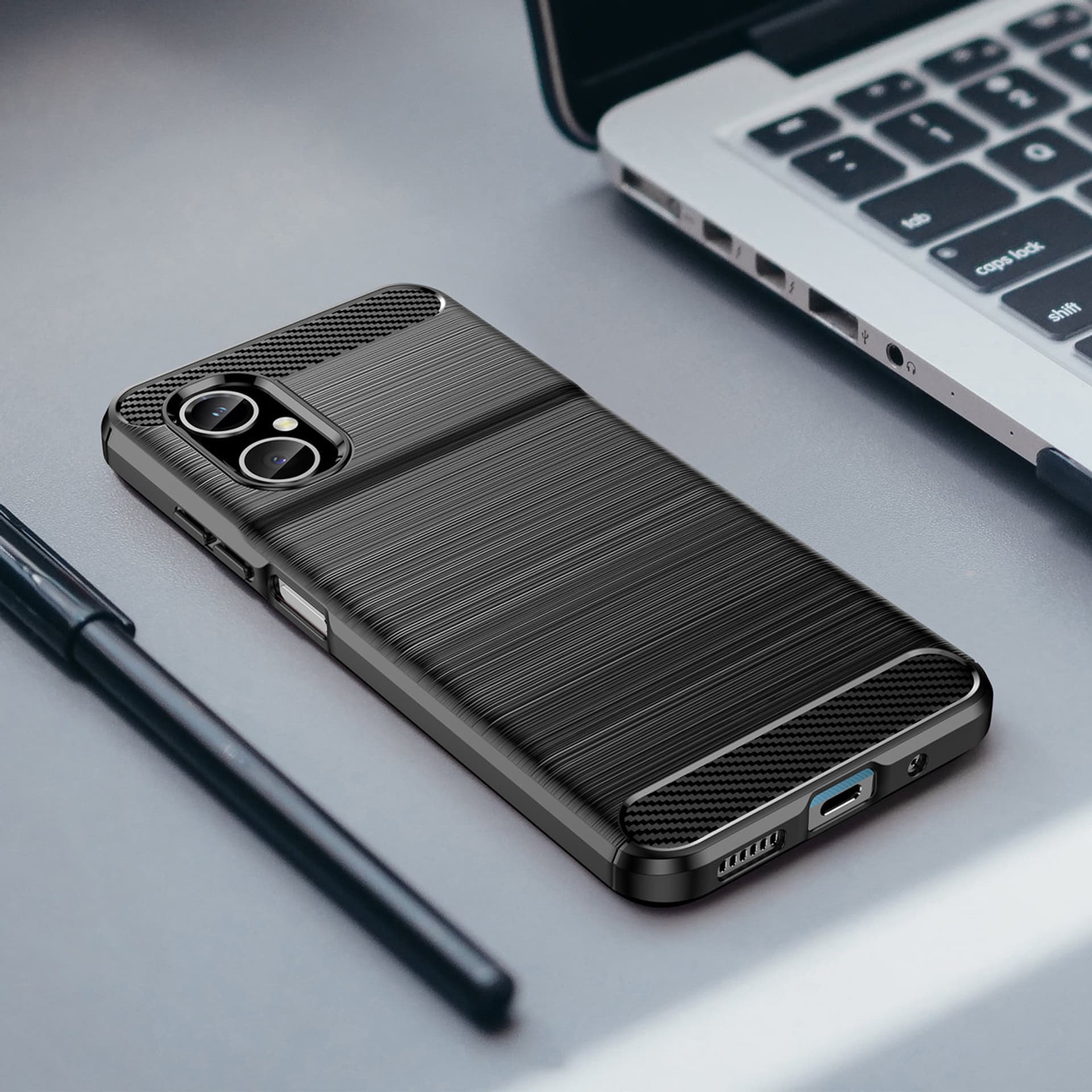 

Carbon Case etui Xiaomi Redmi Note 11E /Redmi 10 5G / Redmi 10 Prime+ 5G / Poco M4 5G elastyczny silikonowy karbonowy pokrowiec czarne