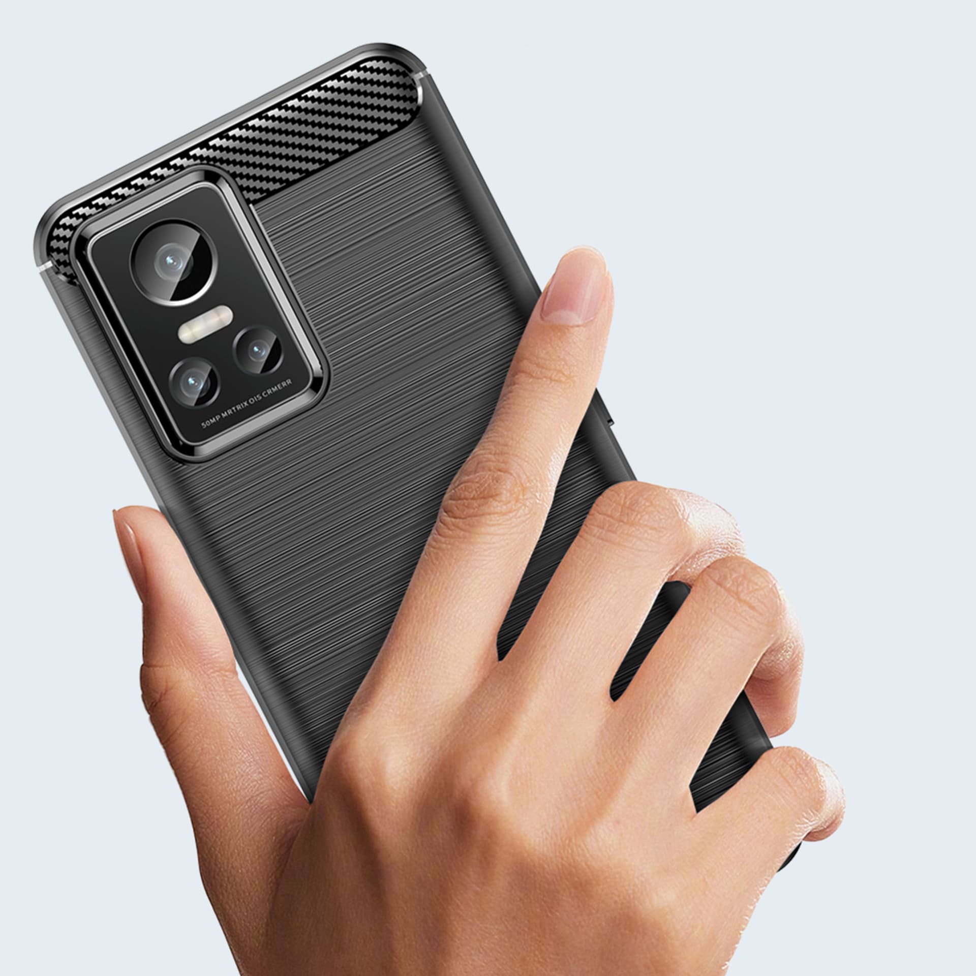 

Carbon Case etui Realme GT Neo 3 elastyczny silikonowy karbonowy pokrowiec czarne
