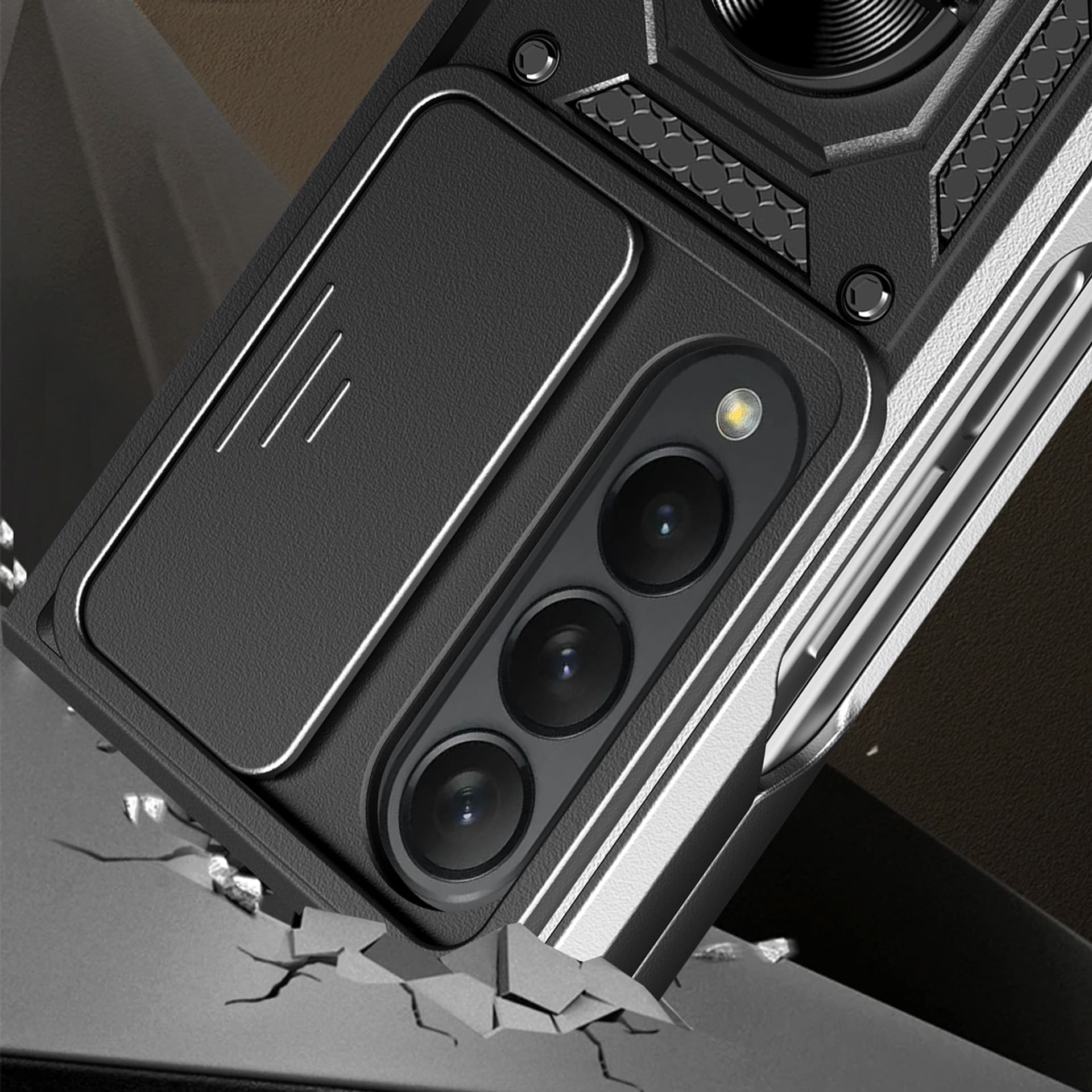 

Hybrid Armor Camshield etui Samsung Galaxy Z Fold 4 pancerny pokrowiec z osłoną na aparat różowe