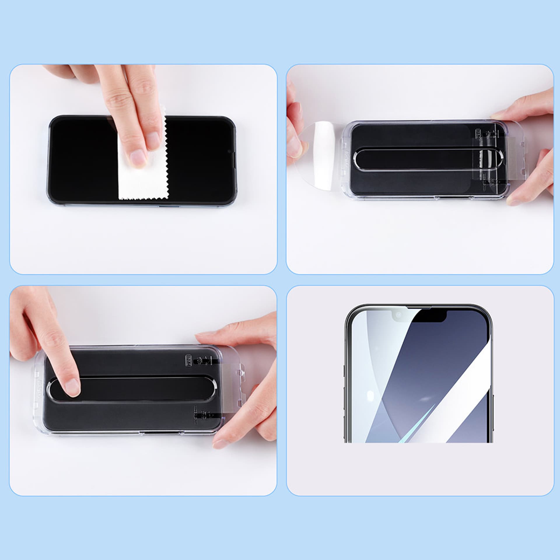 

Joyroom Easy Fit szkło hartowane Full Screen ze stelażem montażowym do iPhone 14 Pro Max (6,7") (JR-DH12)