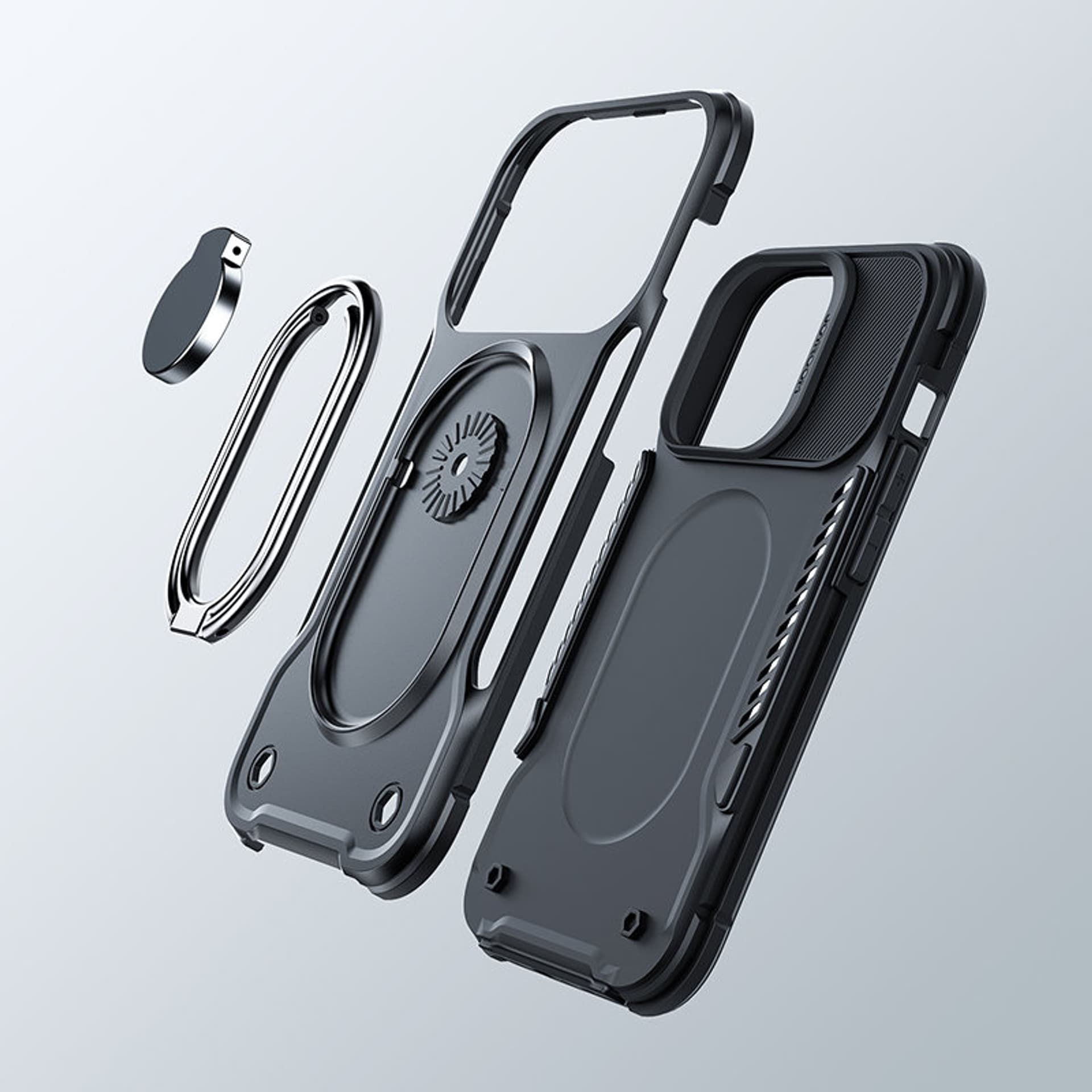 

Joyroom Dual Hinge etui iPhone 14 Pro pancerny pokrowiec z podstawką uchwytem ring holder czarne