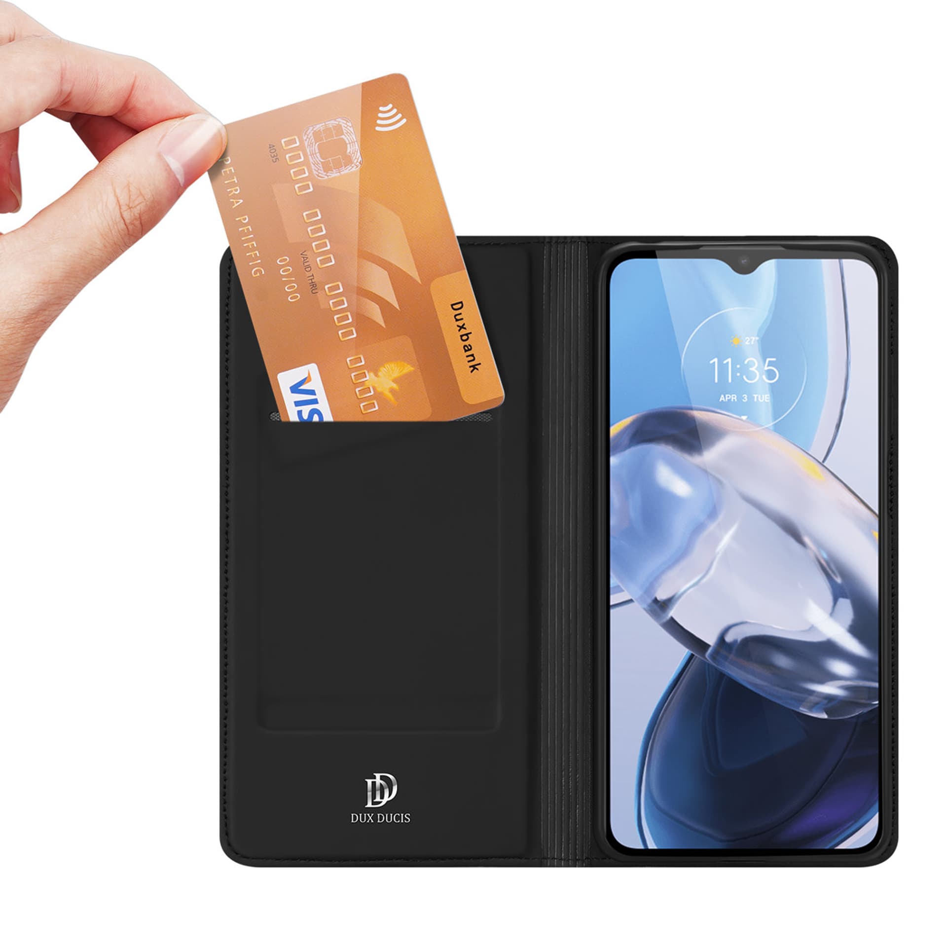

Dux Ducis Skin Pro etui Motorola Moto E22i / E22 portfel kabura pokrowiec z klapką czarny