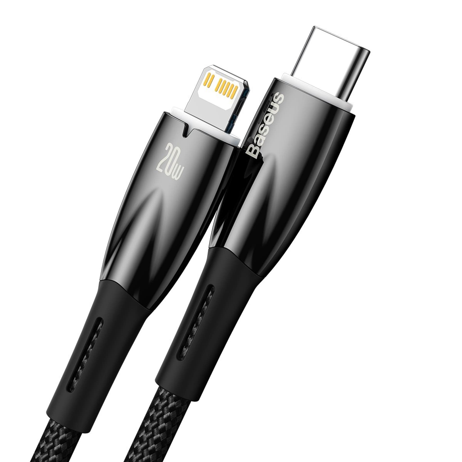 

Baseus Glimmer Series kabel do szybkiego ładowania USB-C - Lightning 480Mb/s PD 20W 2m czarny