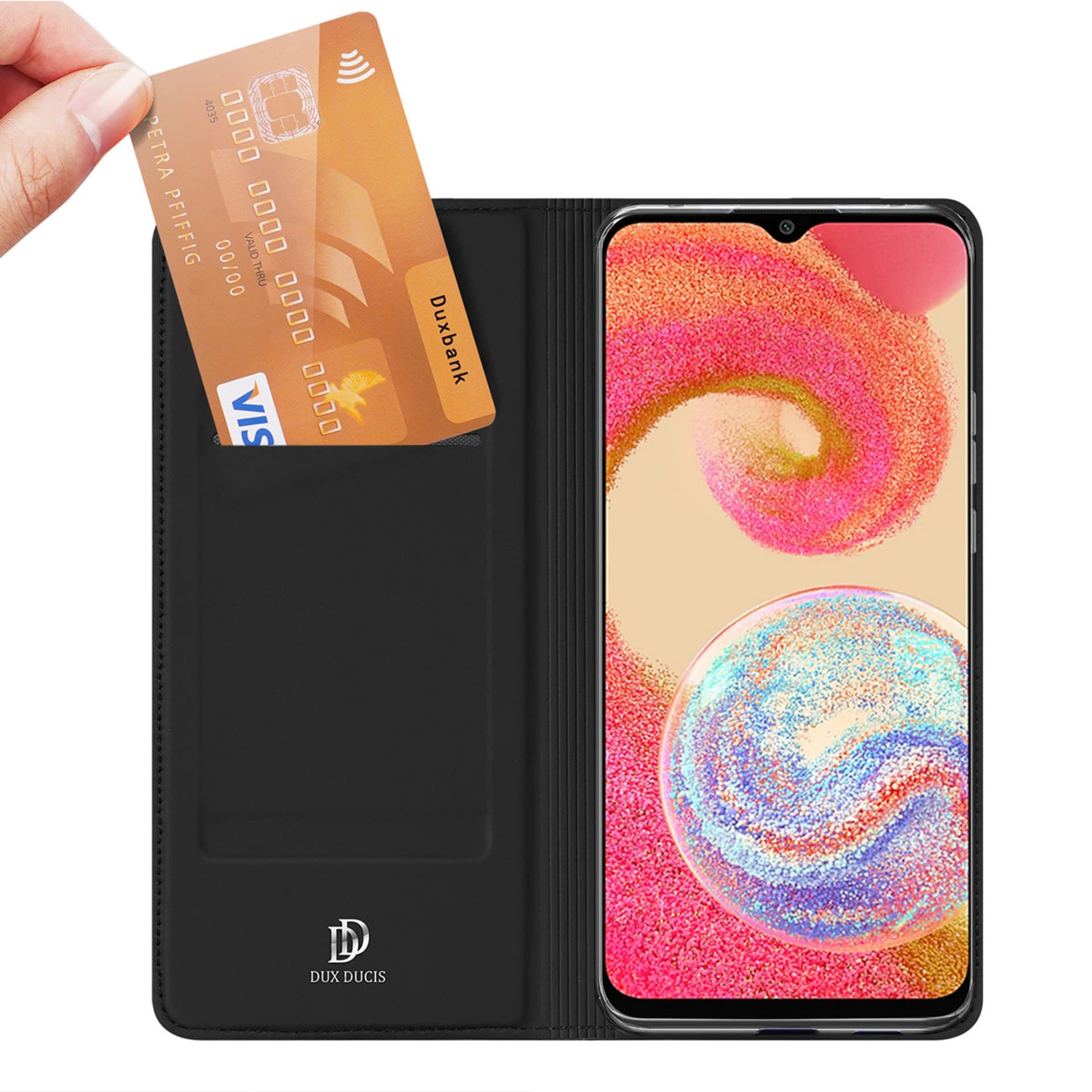 

Dux Ducis Skin Pro etui do Samsung Galaxy A04e pokrowiec z klapką portfel na kartę podstawka czarne