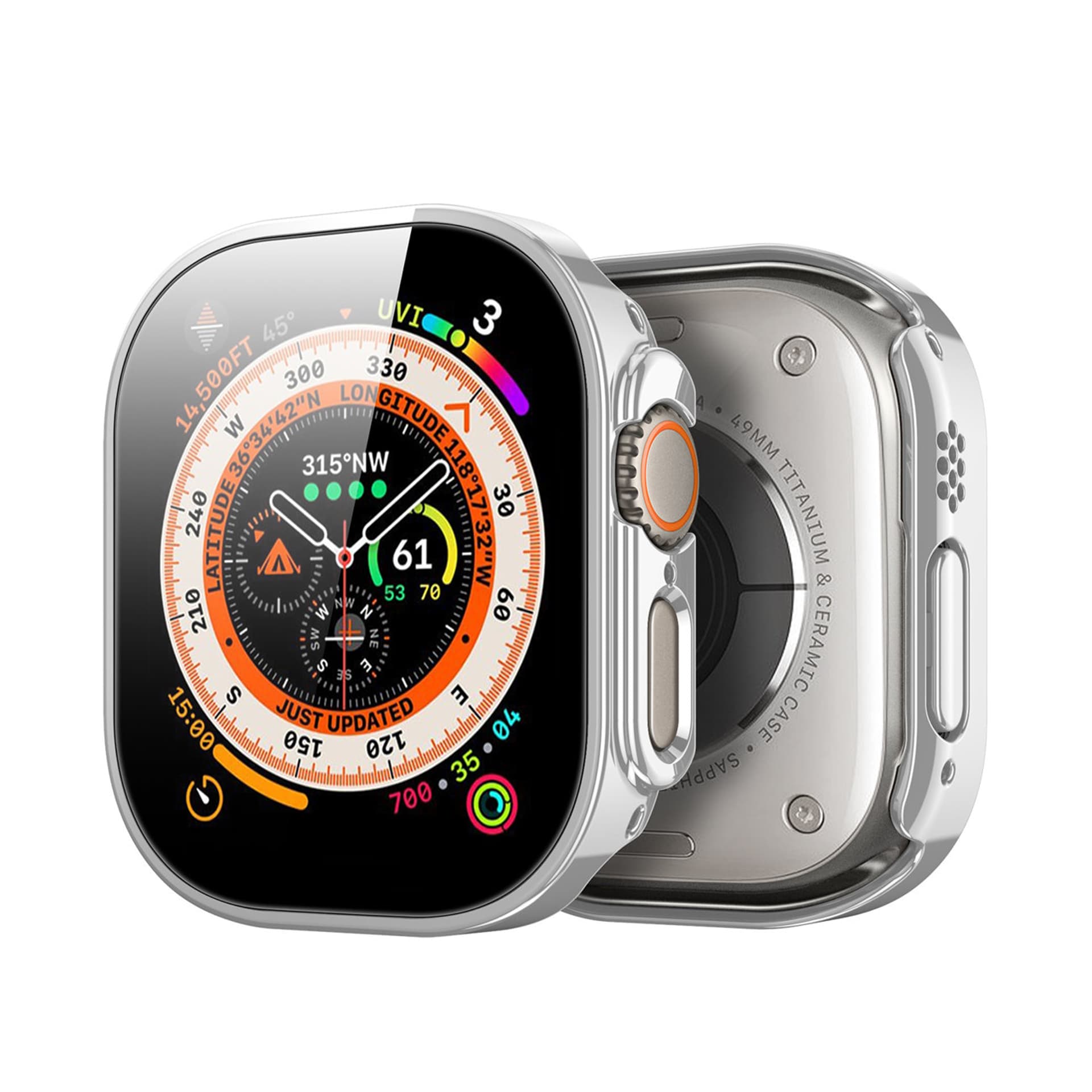 

Dux Ducis Hamo etui do Apple Watch Ultra 49 mm metaliczny pokrowiec na smartwatch srebrne