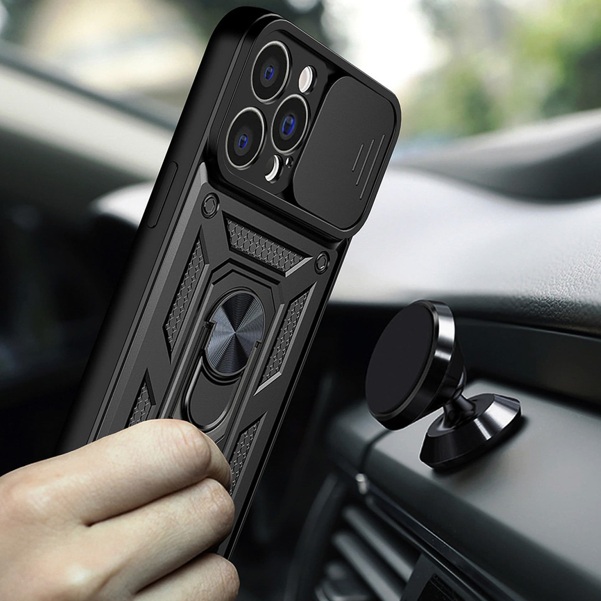 

Hybrid Armor Camshield etui Motorola Moto G62 5G pancerny pokrowiec z osłoną na aparat czarne