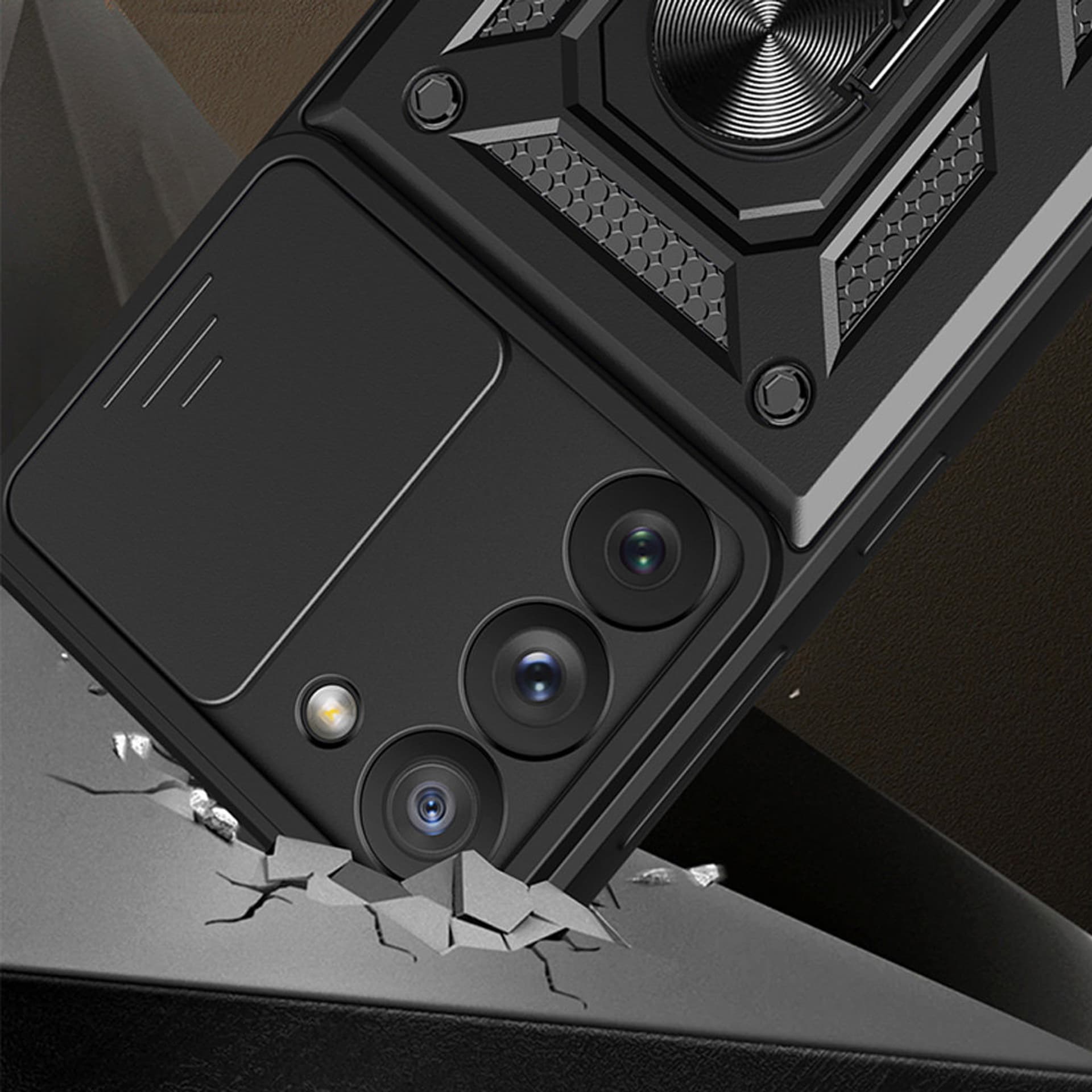 

Hybrid Armor Camshield etui do Samsung Galaxy S23 pancerny pokrowiec z osłoną na aparat niebieskie