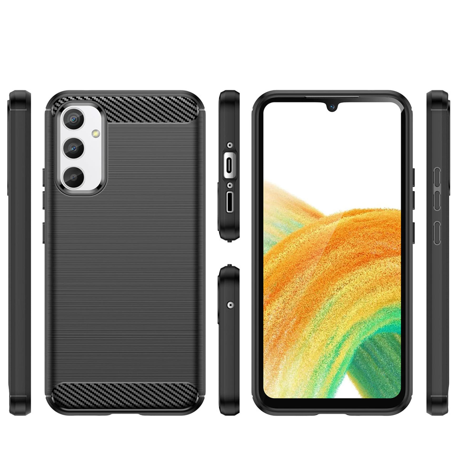 

Carbon Case etui do Samsung Galaxy A04e elastyczny silikonowy karbonowy pokrowiec czarne