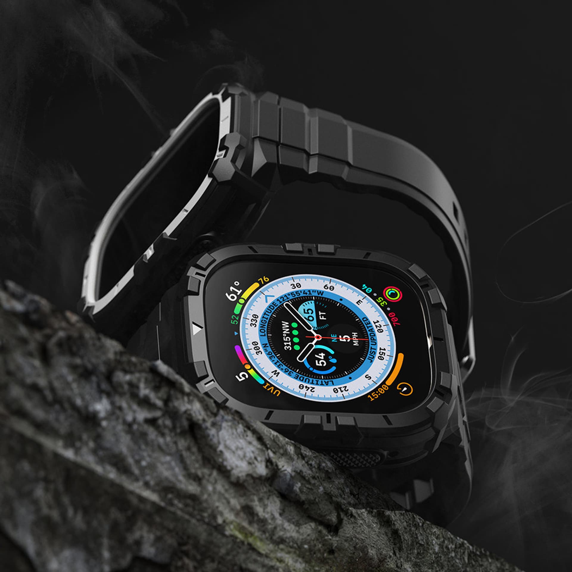 

Ringke Fusion-X Guard zestaw 2w1 pancerne etui Apple Watch Ultra 49 mm z paskiem sportowa opaska bransoleta białe
