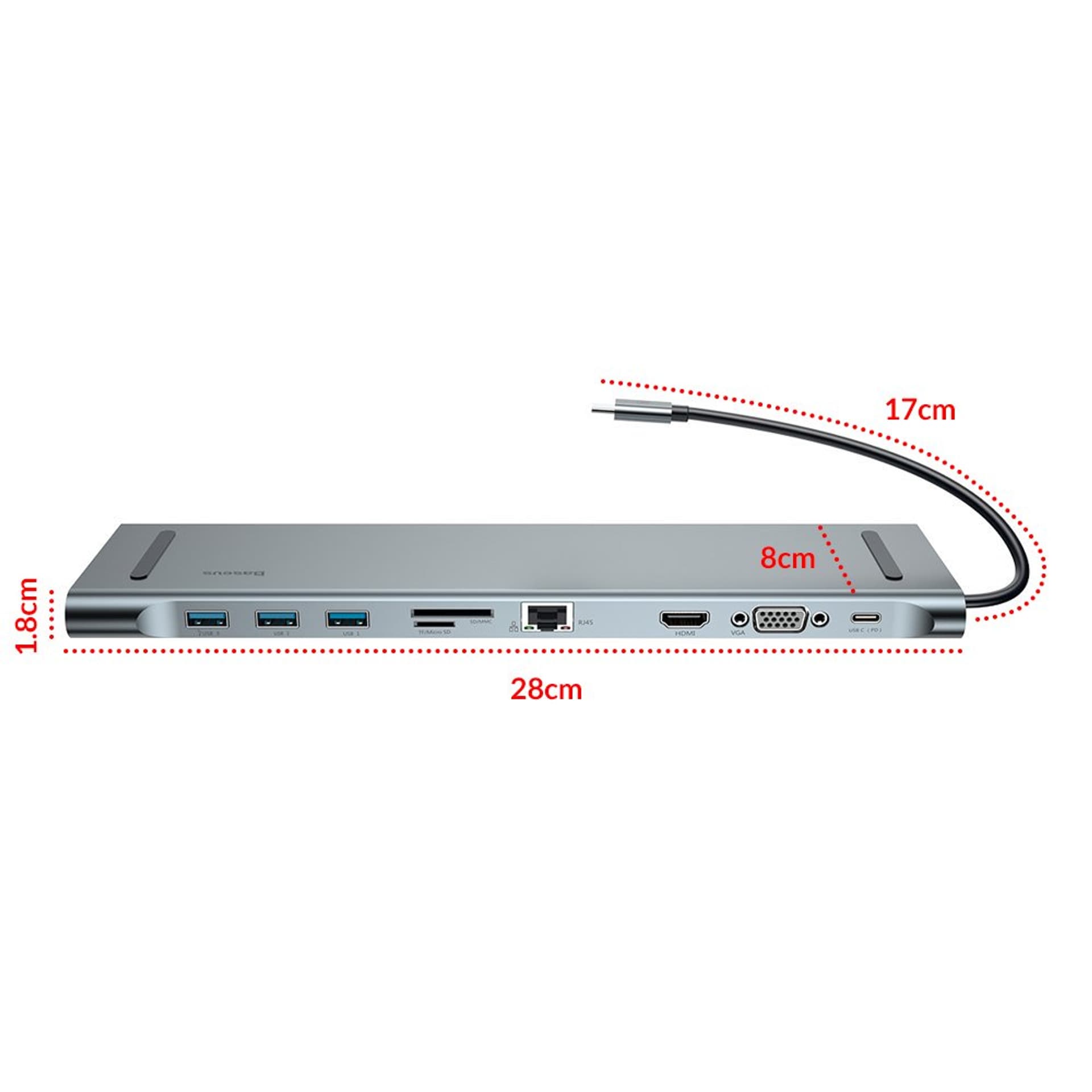 

Baseus Enjoyment wielofunkcyjna stacja dokująca do notebooka laptopa MacBooka podstawka HUB adapter 10w1 (CATSX-F0G)