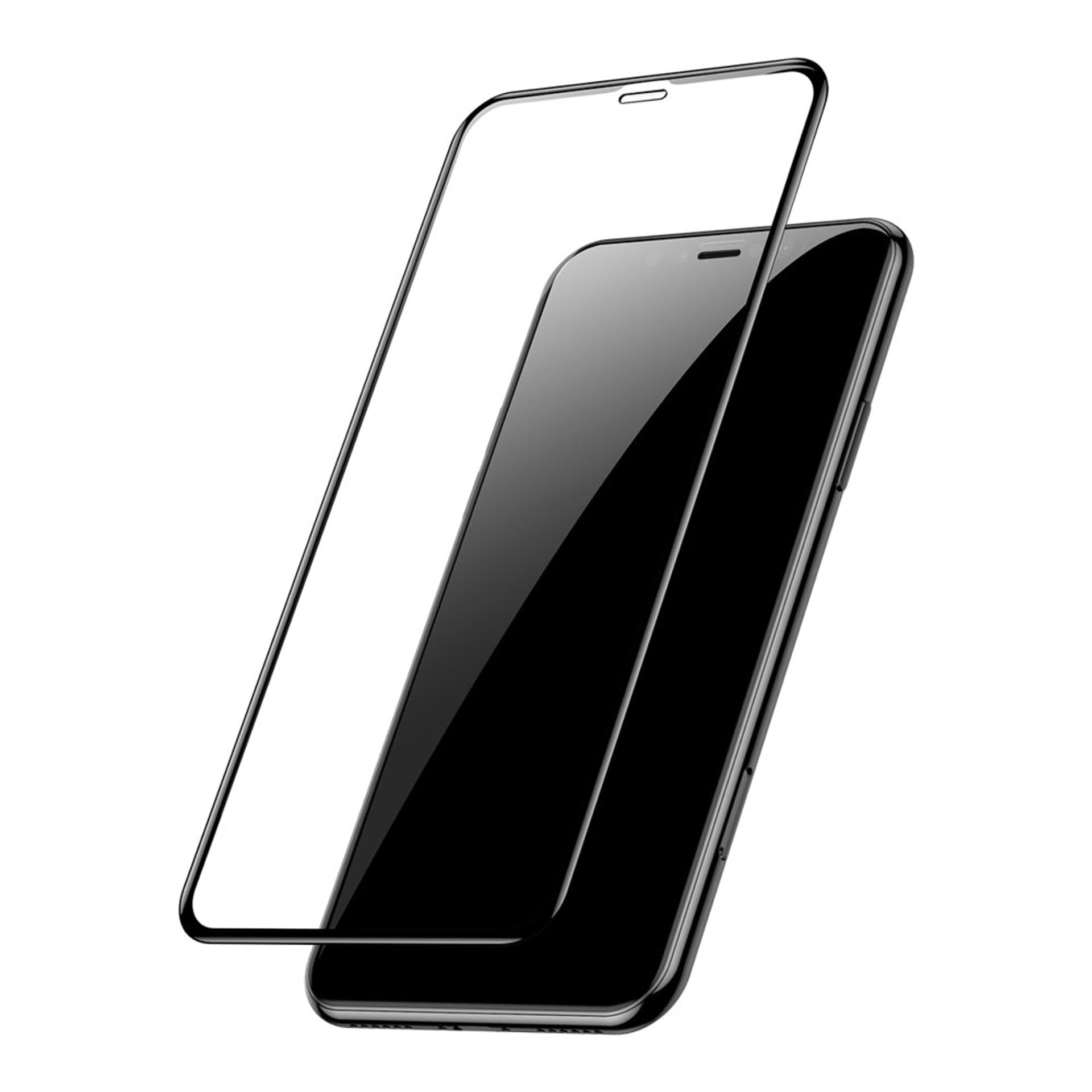 

Baseus zestaw 2x szkło na cały ekran Full Screen z ramką 0.3mm 9H iPhone 11 / iPhone XR + pozycjoner czarny (SGAPIPH61S-KC01)