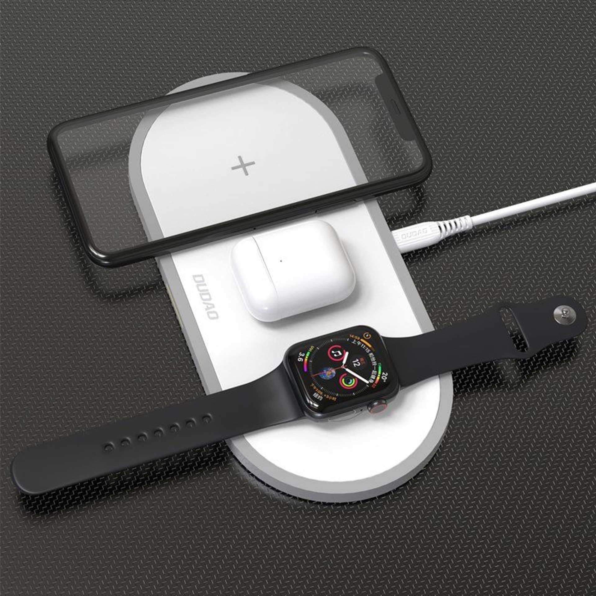 

Dudao 3w1 ładowarka bezprzewodowa Qi do telefonu / słuchawek AirPods / Apple Watch 38mm biały (A11 white)