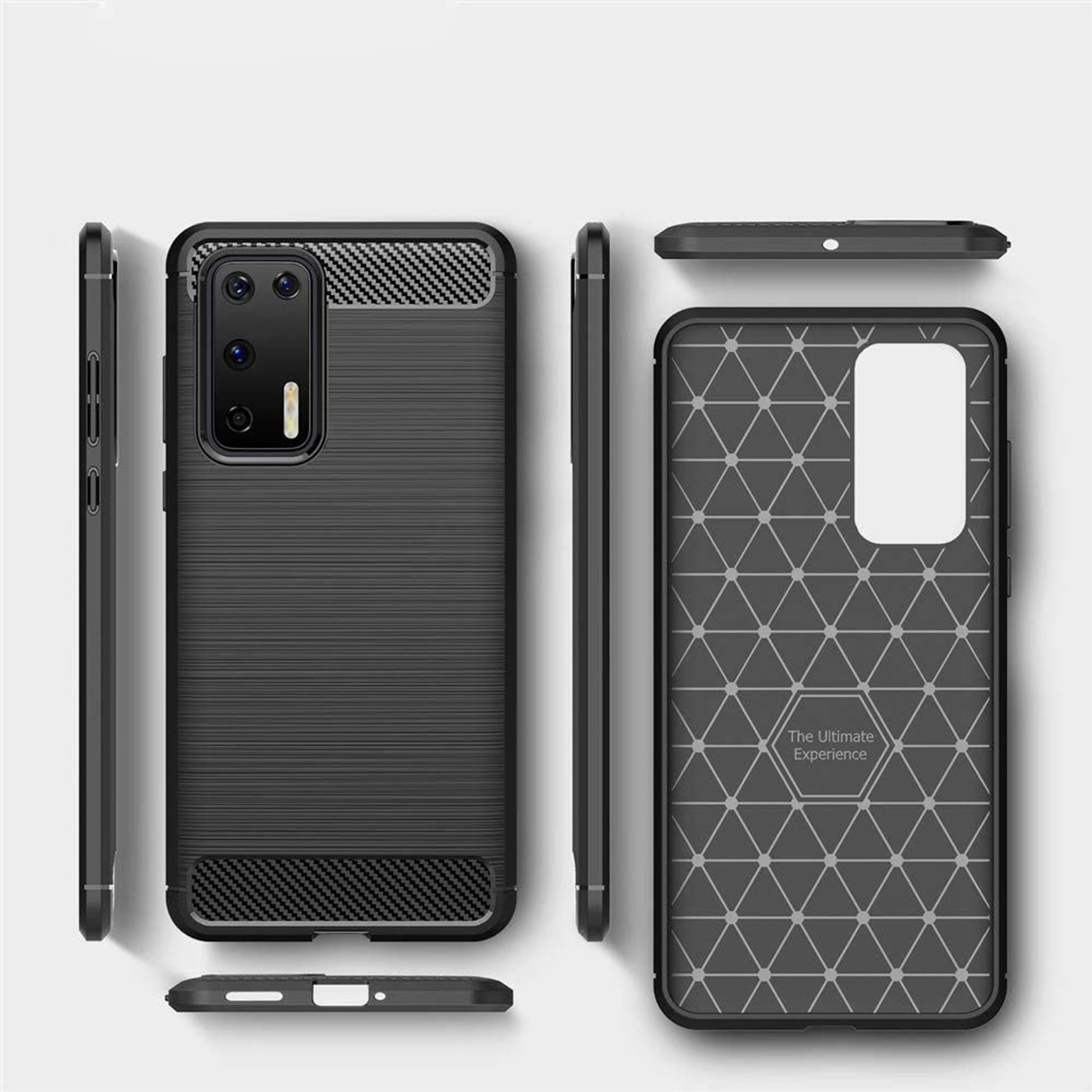 

Carbon Case elastyczne etui pokrowiec Huawei P40 czarny