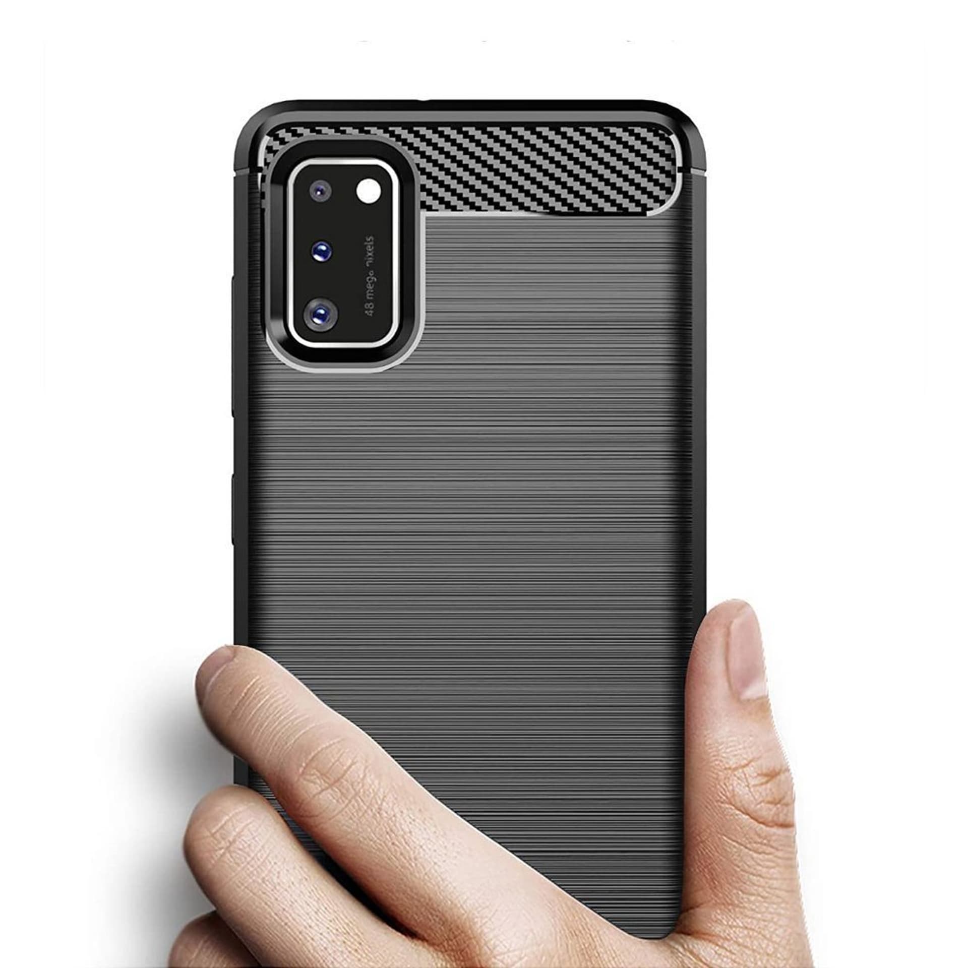 

Carbon Case elastyczne etui pokrowiec Samsung Galaxy A41 niebieski