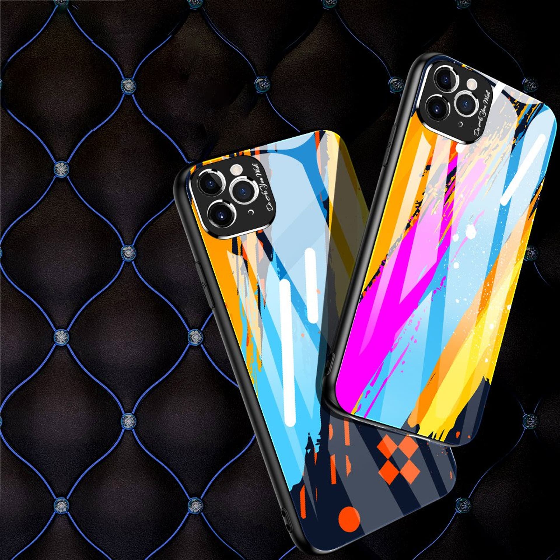 

Color Glass Case etui pokrowiec nakładka ze szkła hartowanego z osłoną na aparat iPhone 11 Pro pattern 1