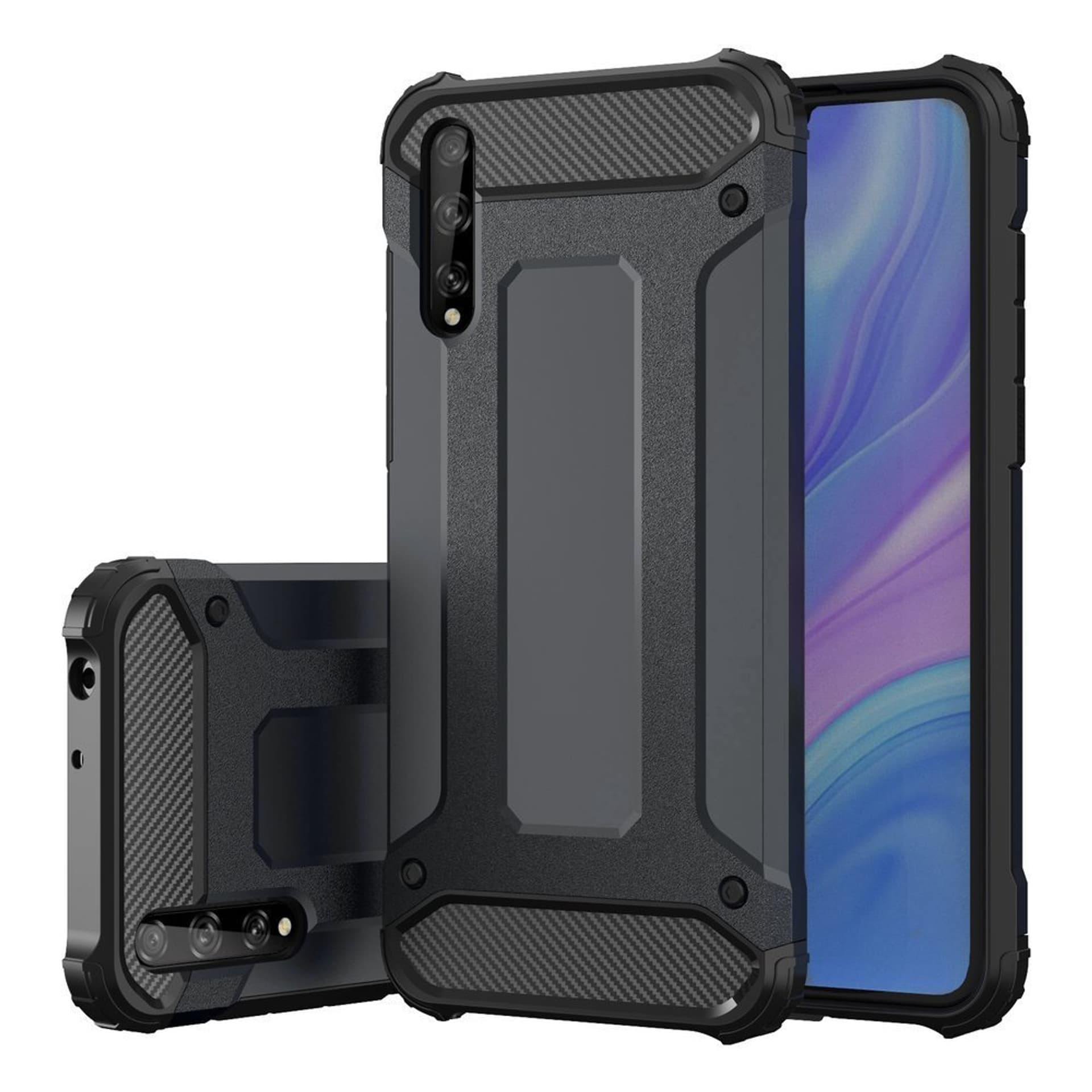 

Hybrid Armor pancerne hybrydowe etui pokrowiec Huawei P Smart S / Y8p czarny