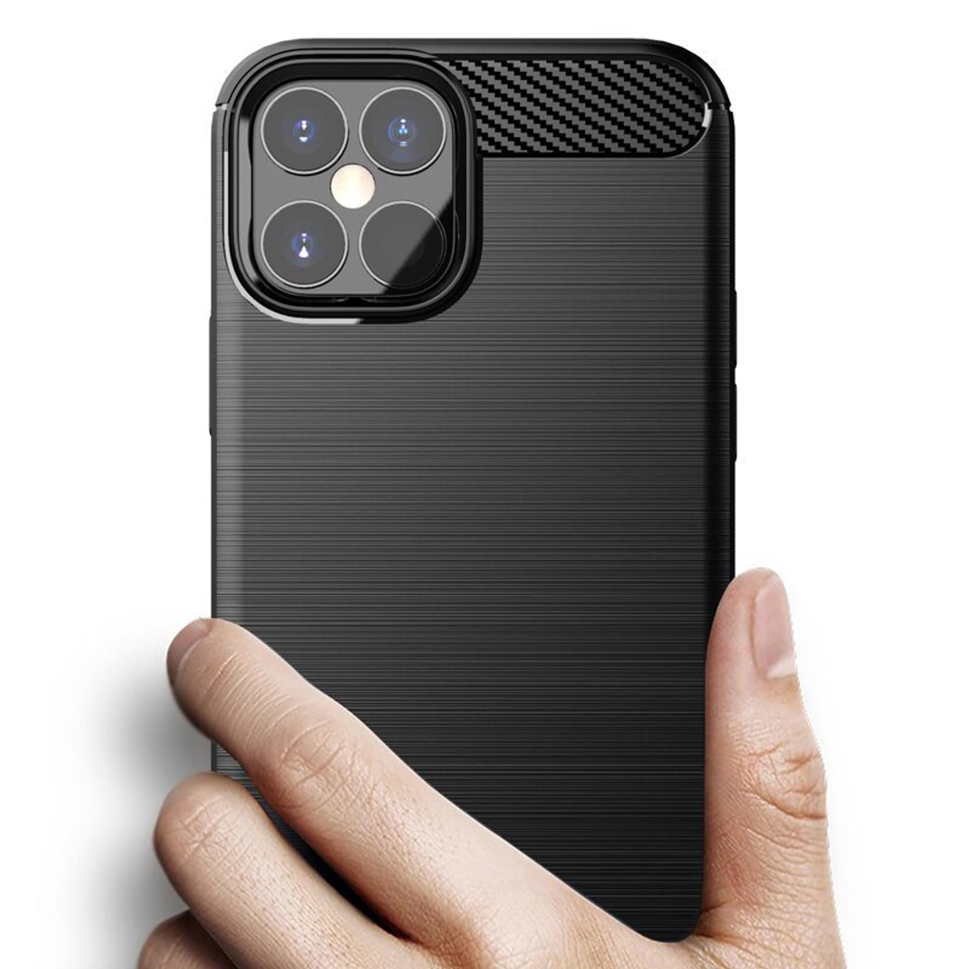 

Carbon Case elastyczne etui pokrowiec iPhone 12 Pro Max czarny
