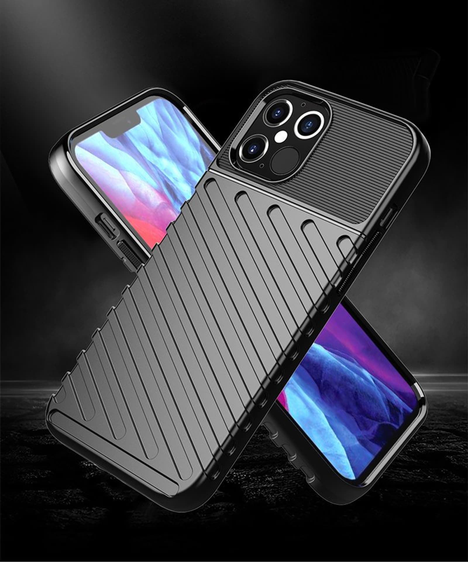 

Thunder Case elastyczne pancerne etui pokrowiec iPhone 12 Pro Max niebieski