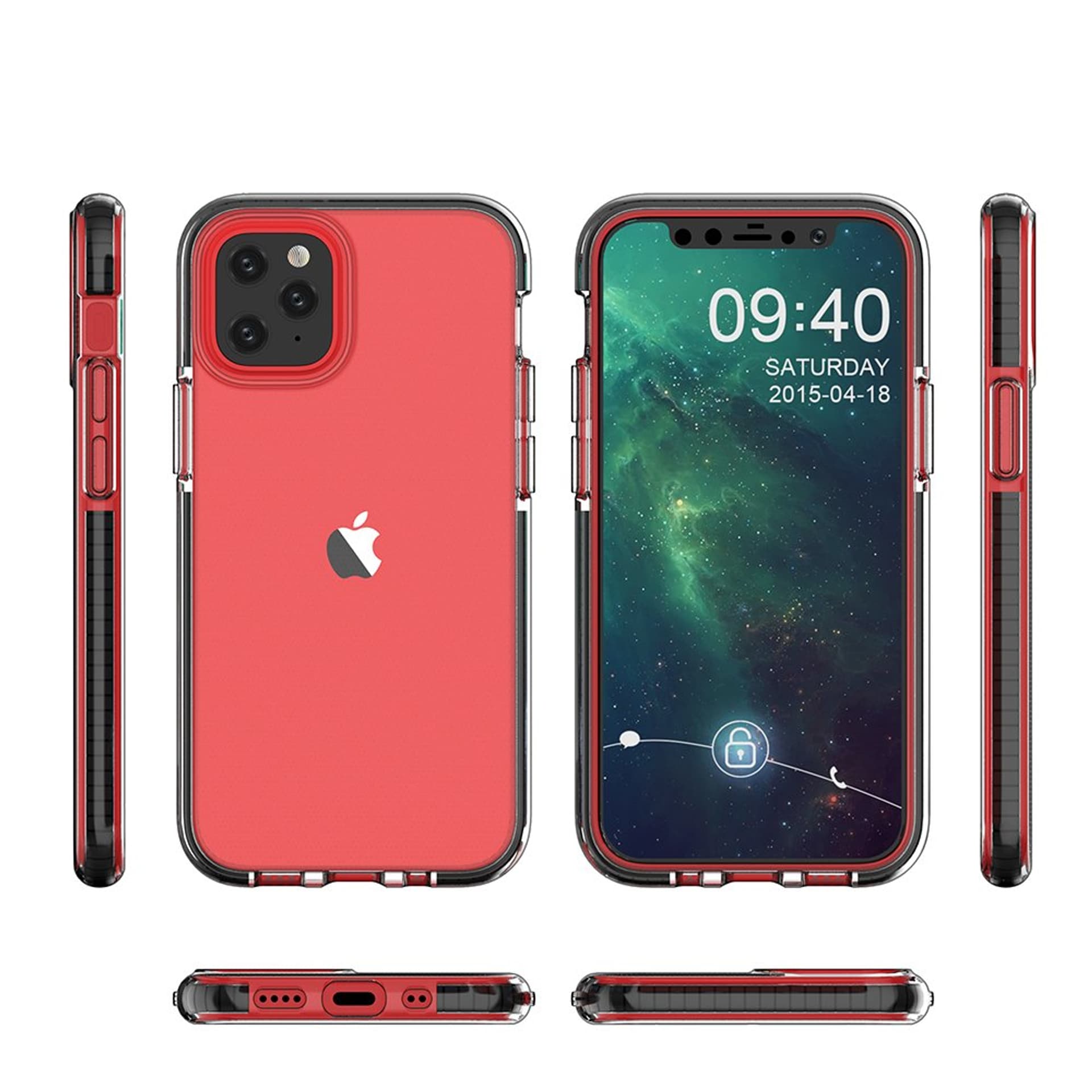 

Spring Case pokrowiec żelowe etui z kolorową ramką do iPhone 12 mini ciemnoróżowy