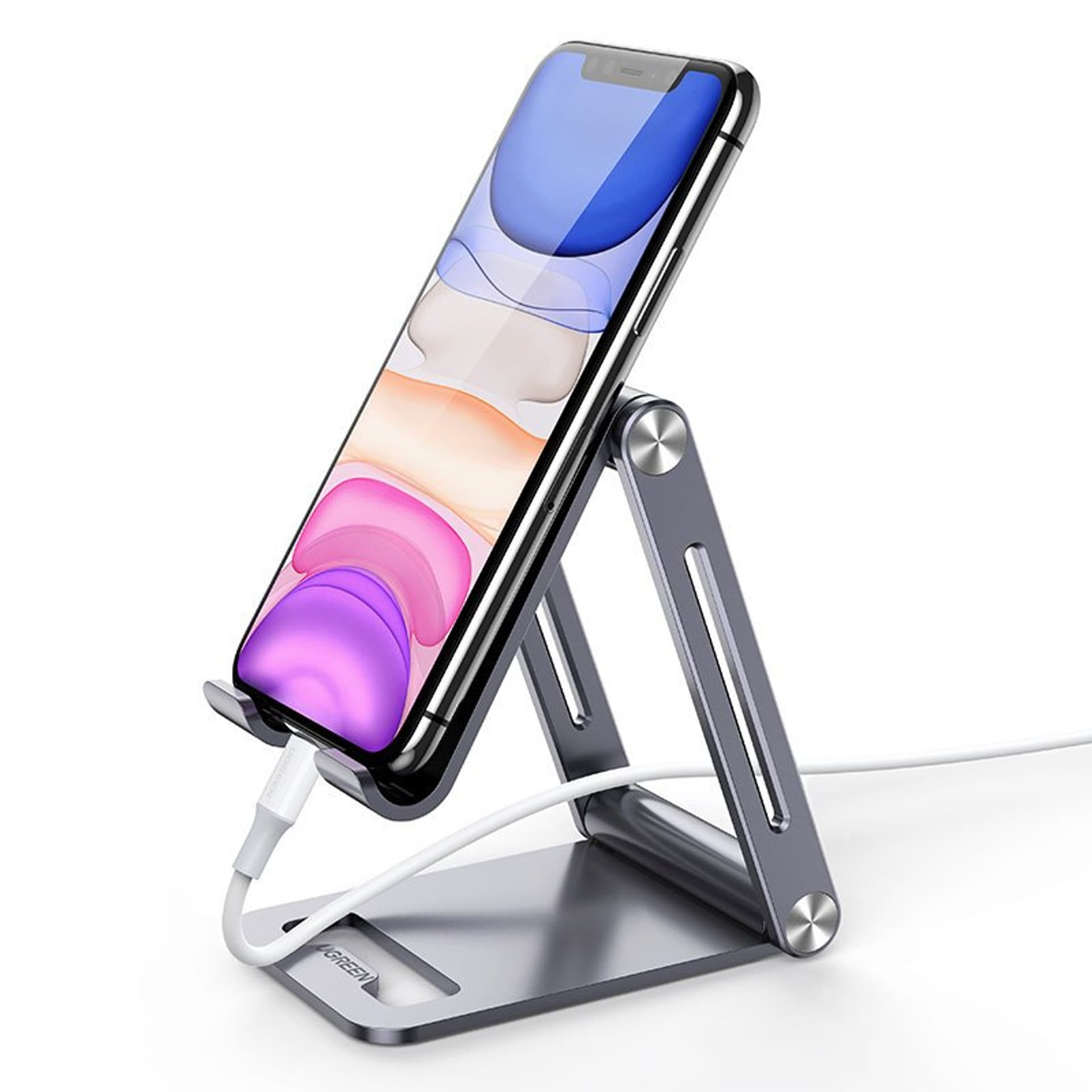 

Ugreen metalowa aluminiowa składana podstawka na telefon tablet szary (LP263 80708)