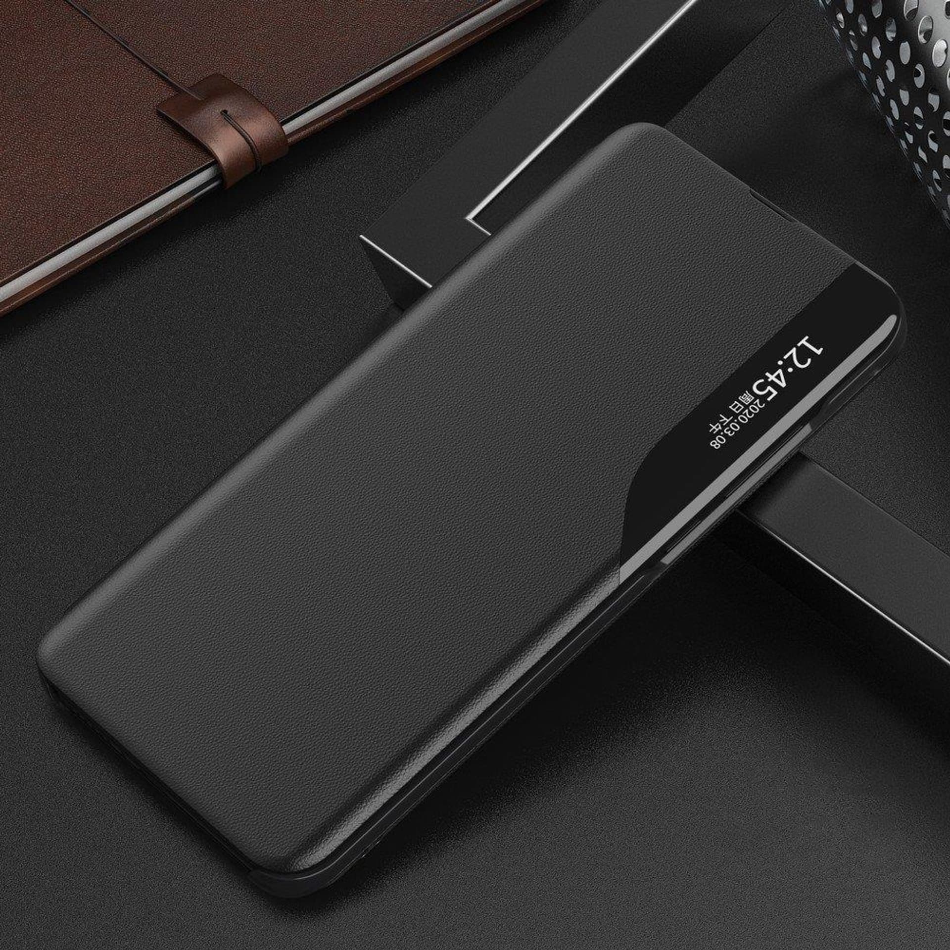 

Eco Leather View Case elegancki futerał etui z klapką i funkcją podstawki Samsung Galaxy S20 Ultra czarny
