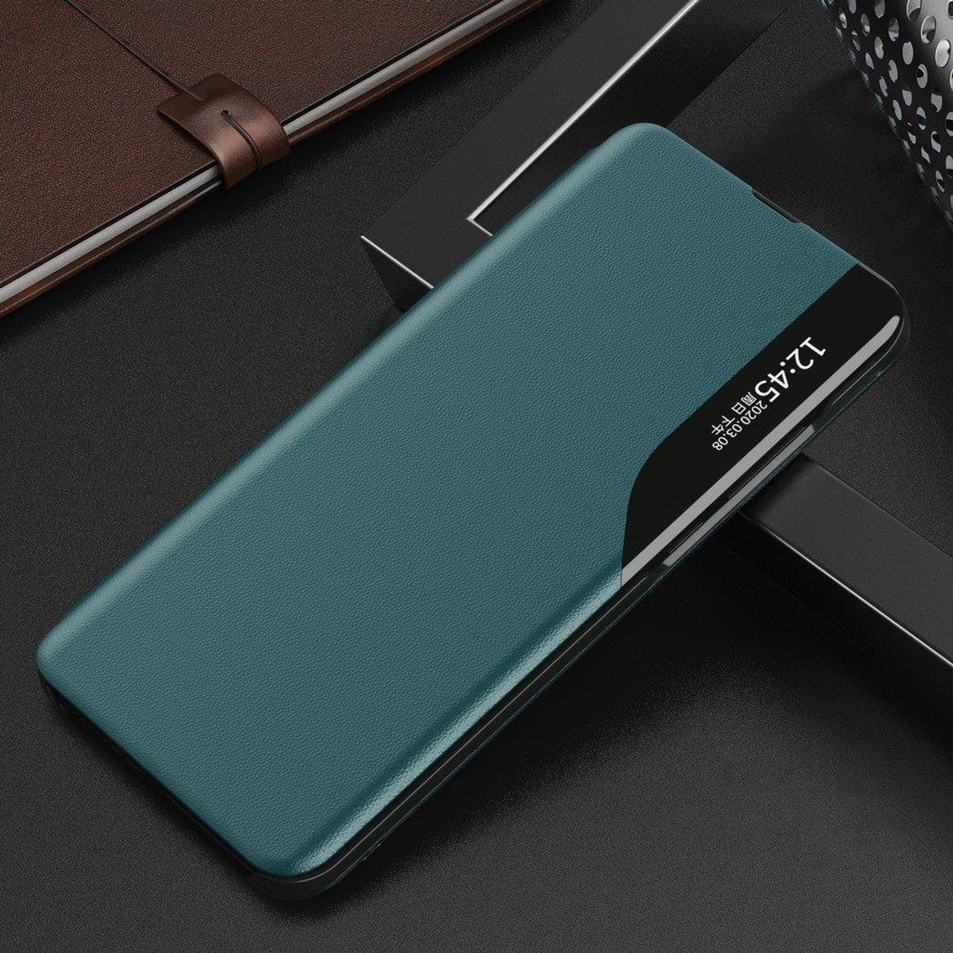 

Eco Leather View Case elegancki futerał etui z klapką i funkcją podstawki Samsung Galaxy S20+ (S20 Plus) zielony, S20 plus) zielon