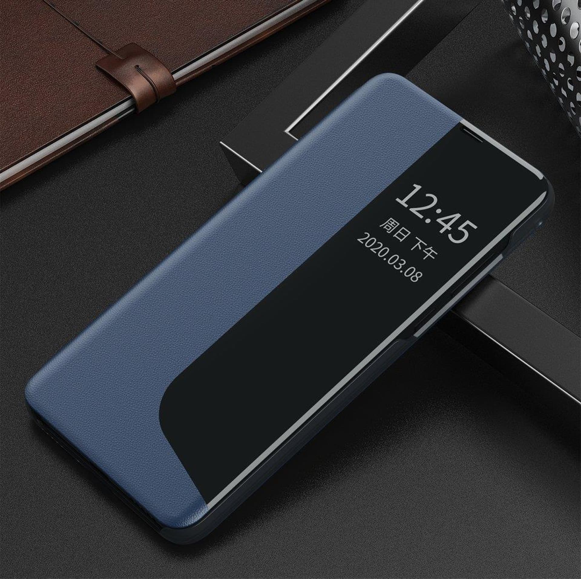 

Eco Leather View Case elegancki futerał etui z klapką i funkcją podstawki Huawei P40 Lite niebieski