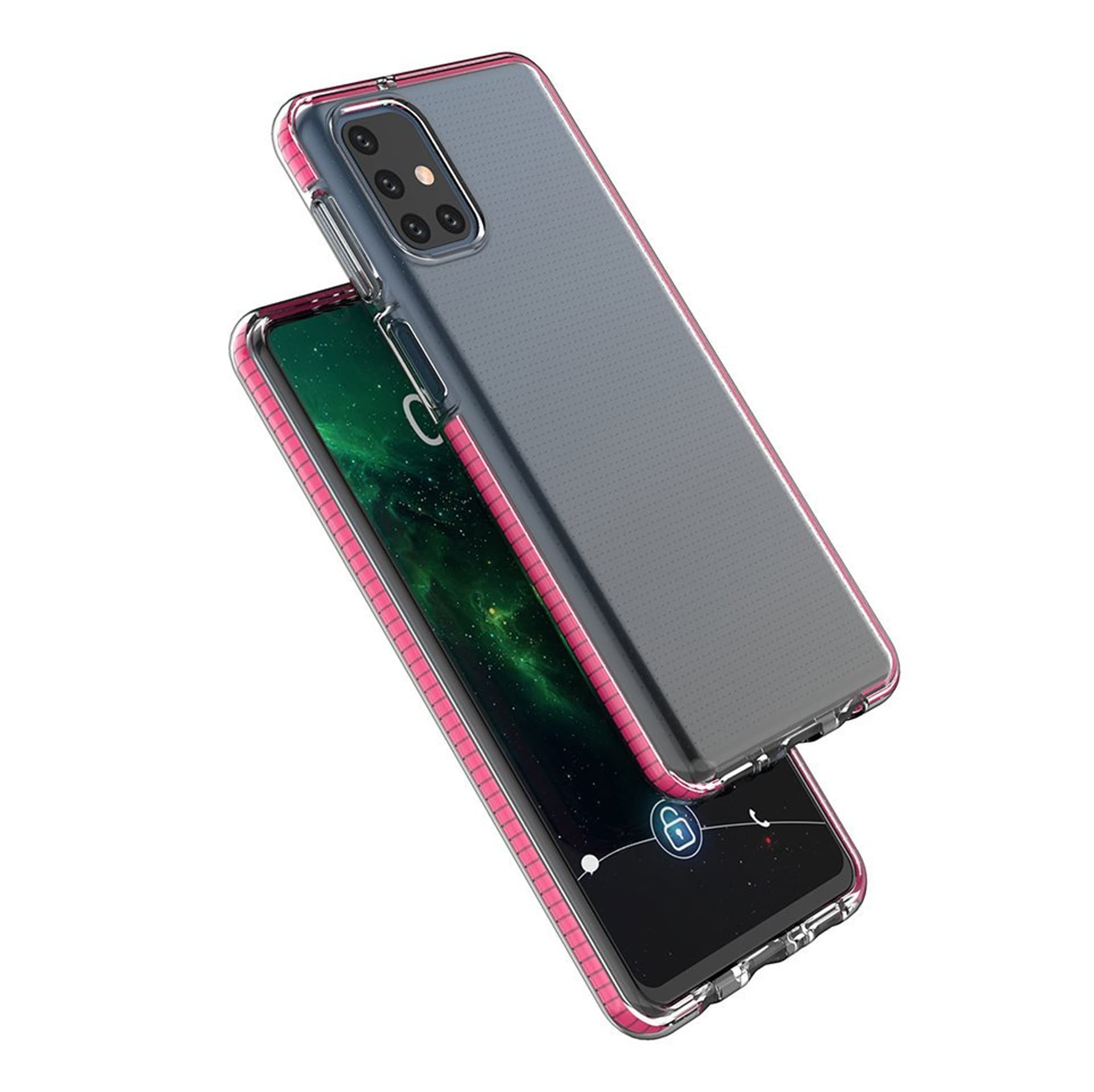 

Spring Case pokrowiec żelowe etui z kolorową ramką do Samsung Galaxy M31s żółty