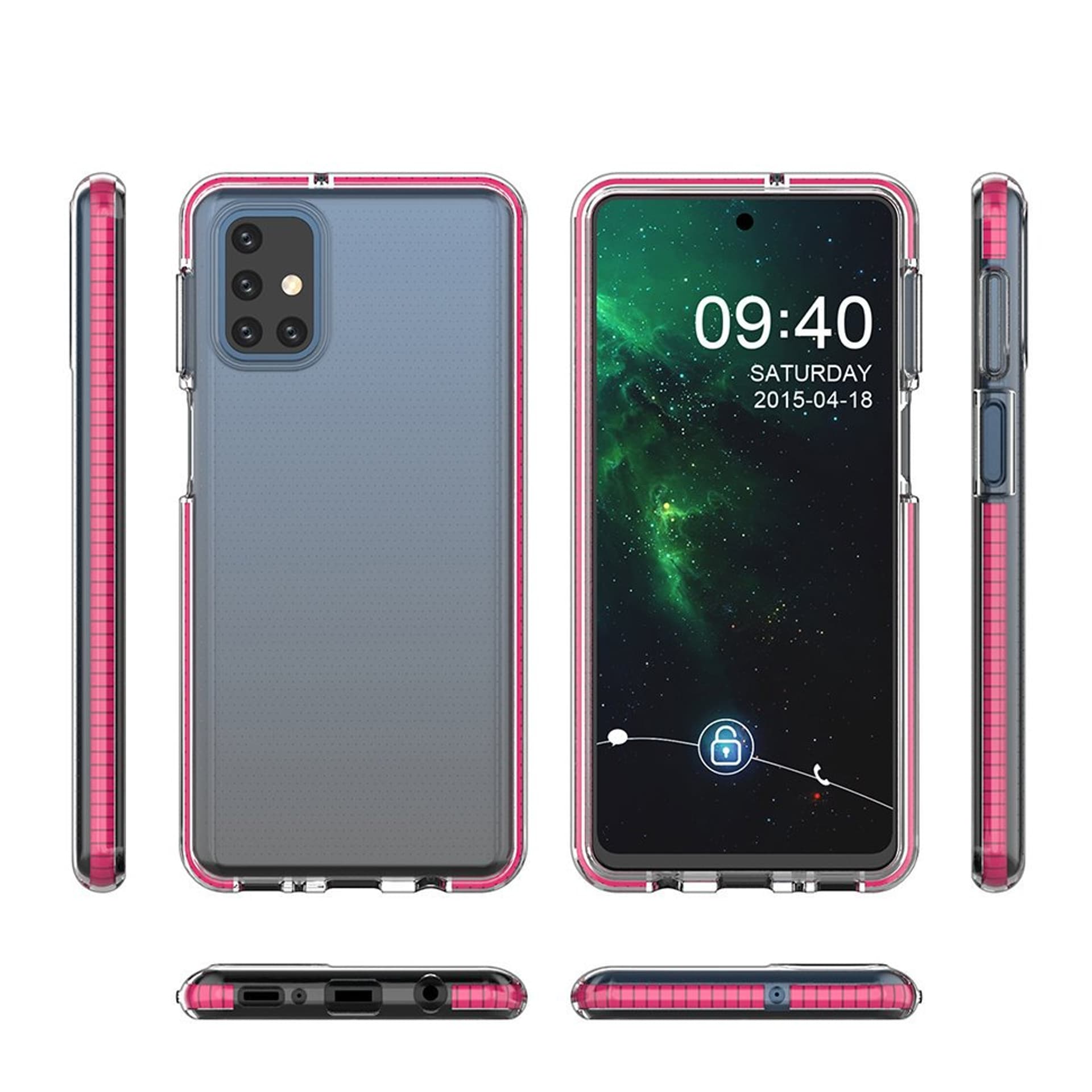 

Spring Case pokrowiec żelowe etui z kolorową ramką do Samsung Galaxy M51 niebieski