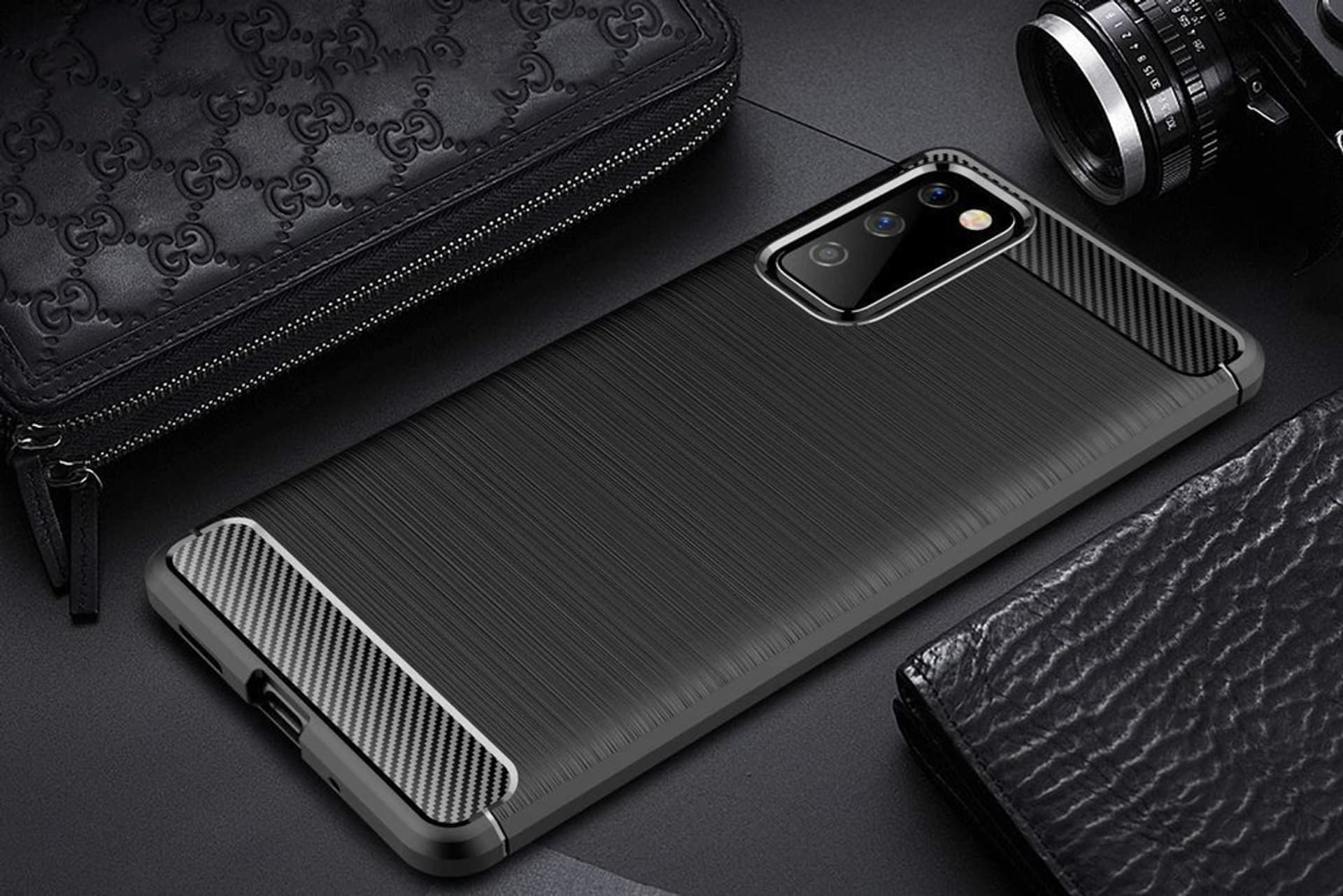 

Carbon Case elastyczne etui pokrowiec Samsung Galaxy S20 FE 5G czarny