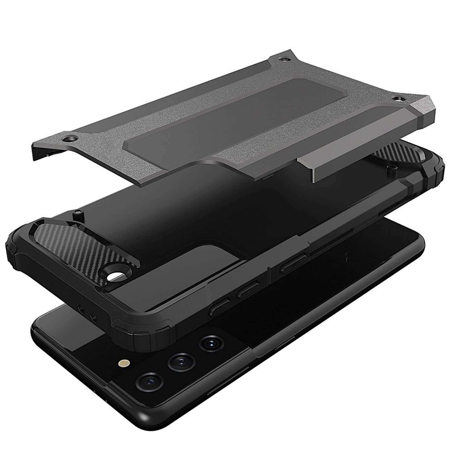 

Hybrid Armor pancerne hybrydowe etui pokrowiec Samsung Galaxy S21+ 5G (S21 Plus 5G) czarny, S21 plus 5g) czarn