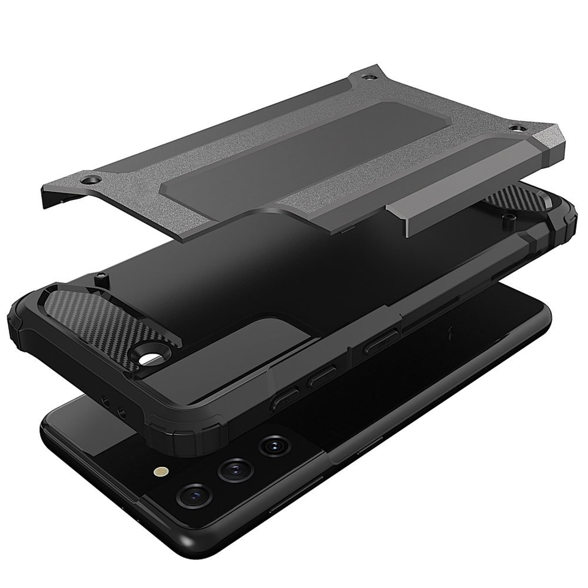

Hybrid Armor pancerne hybrydowe etui pokrowiec Samsung Galaxy S21 Ultra 5G niebieski