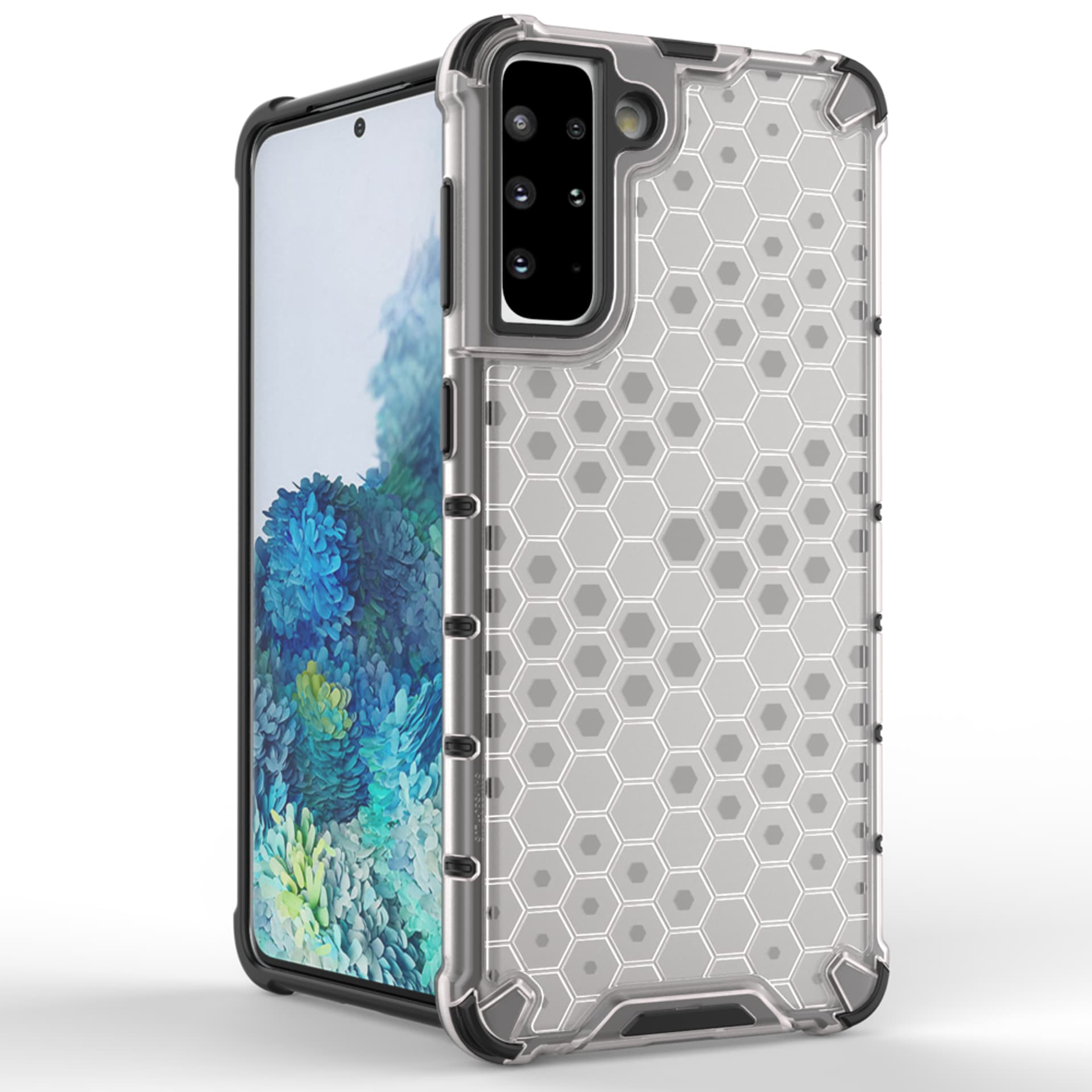 

Honeycomb etui pancerny pokrowiec z żelową ramką Samsung Galaxy S21+ 5G (S21 Plus 5G) czarny, S21 plus 5g) czarn