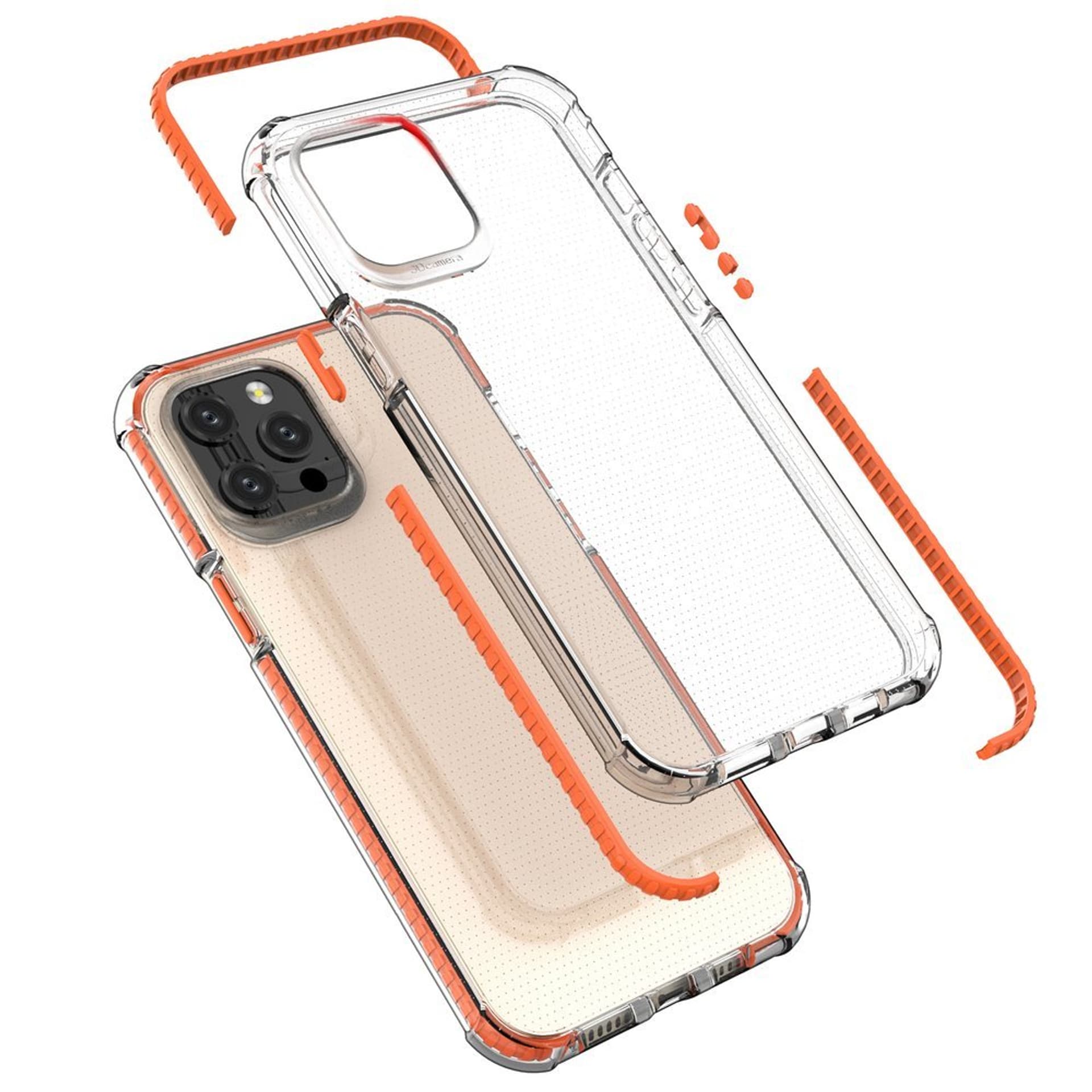 

Spring Armor żelowy elastyczny pancerny pokrowiec z kolorową ramką do iPhone 12 Pro Max niebieski