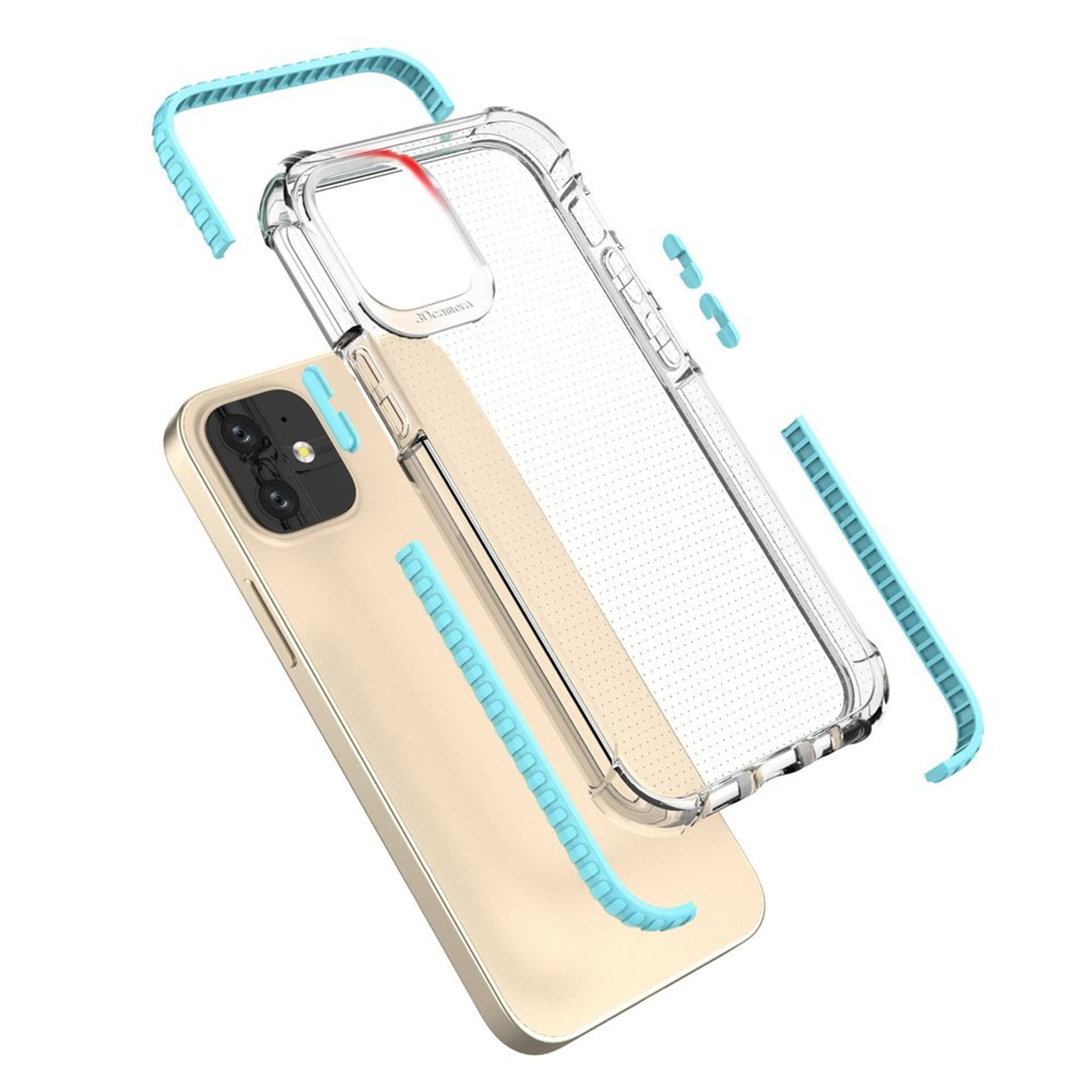 

Spring Armor żelowy elastyczny pancerny pokrowiec z kolorową ramką do iPhone 12 mini niebieski