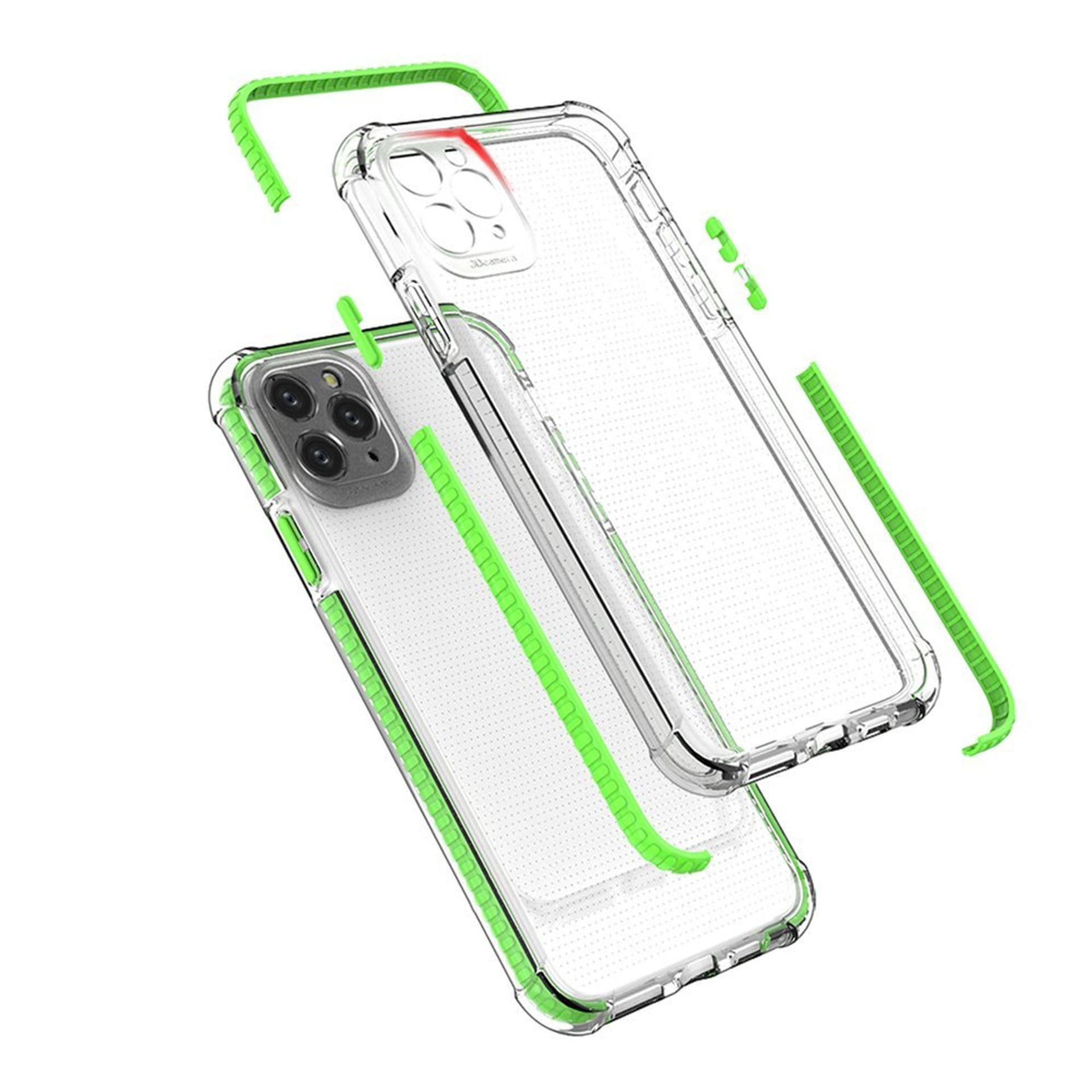 

Spring Armor żelowy elastyczny pancerny pokrowiec z kolorową ramką do iPhone 11 Pro Max niebieski