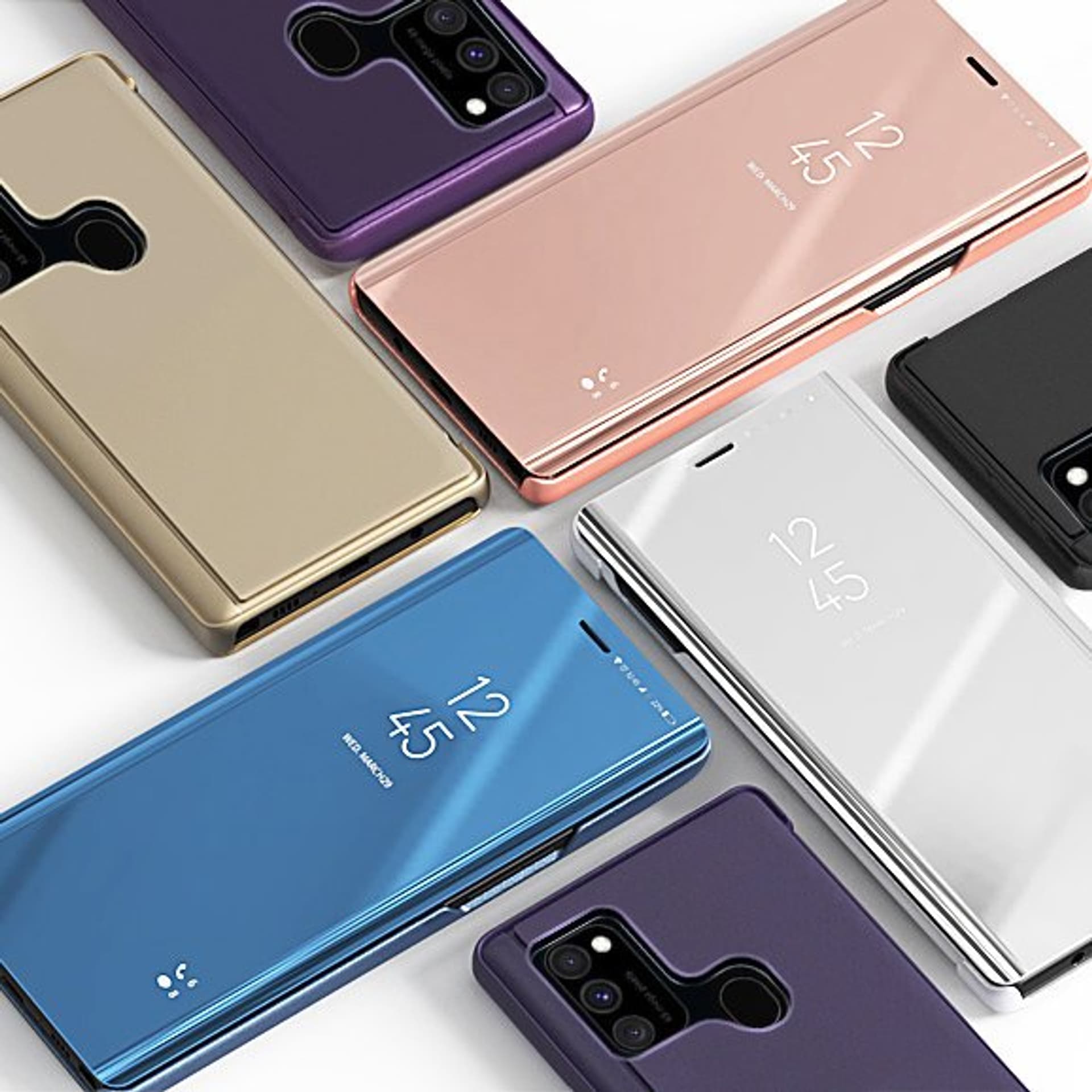 

Clear View Case futerał etui z klapką Samsung Galaxy A12 / Galaxy M12 różowy