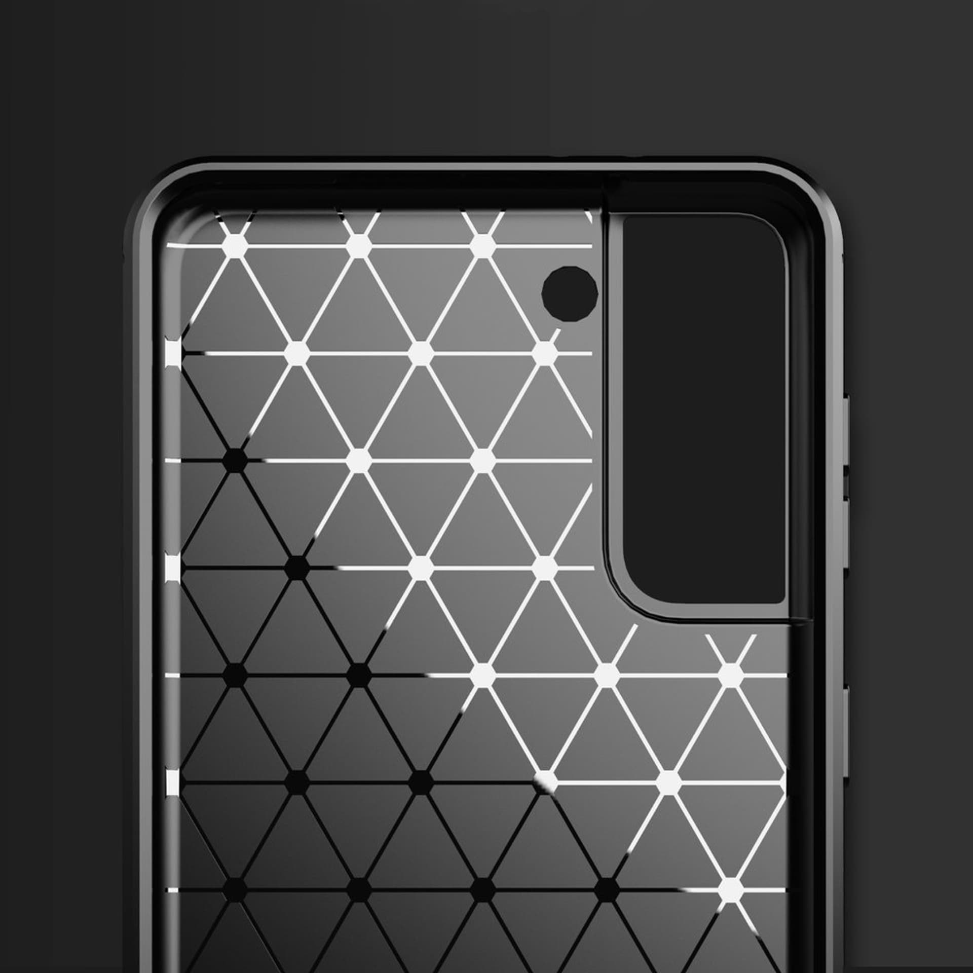 

Carbon Case elastyczne etui pokrowiec Samsung Galaxy S21+ 5G (S21 Plus 5G) czarny, S21 plus 5g) czarn