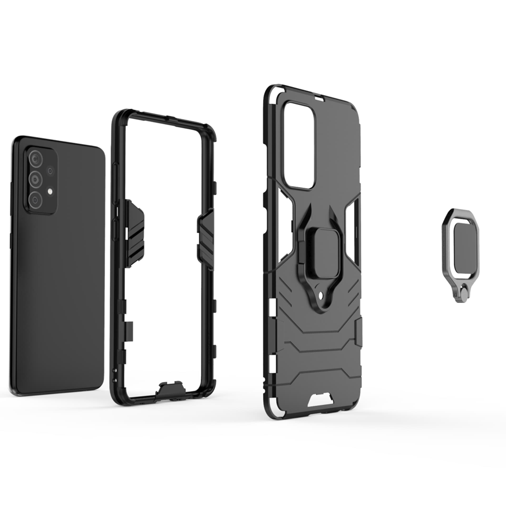 

Ring Armor pancerne hybrydowe etui pokrowiec + magnetyczny uchwyt Samsung Galaxy A52s 5G / A52 5G / A52 4G czarny